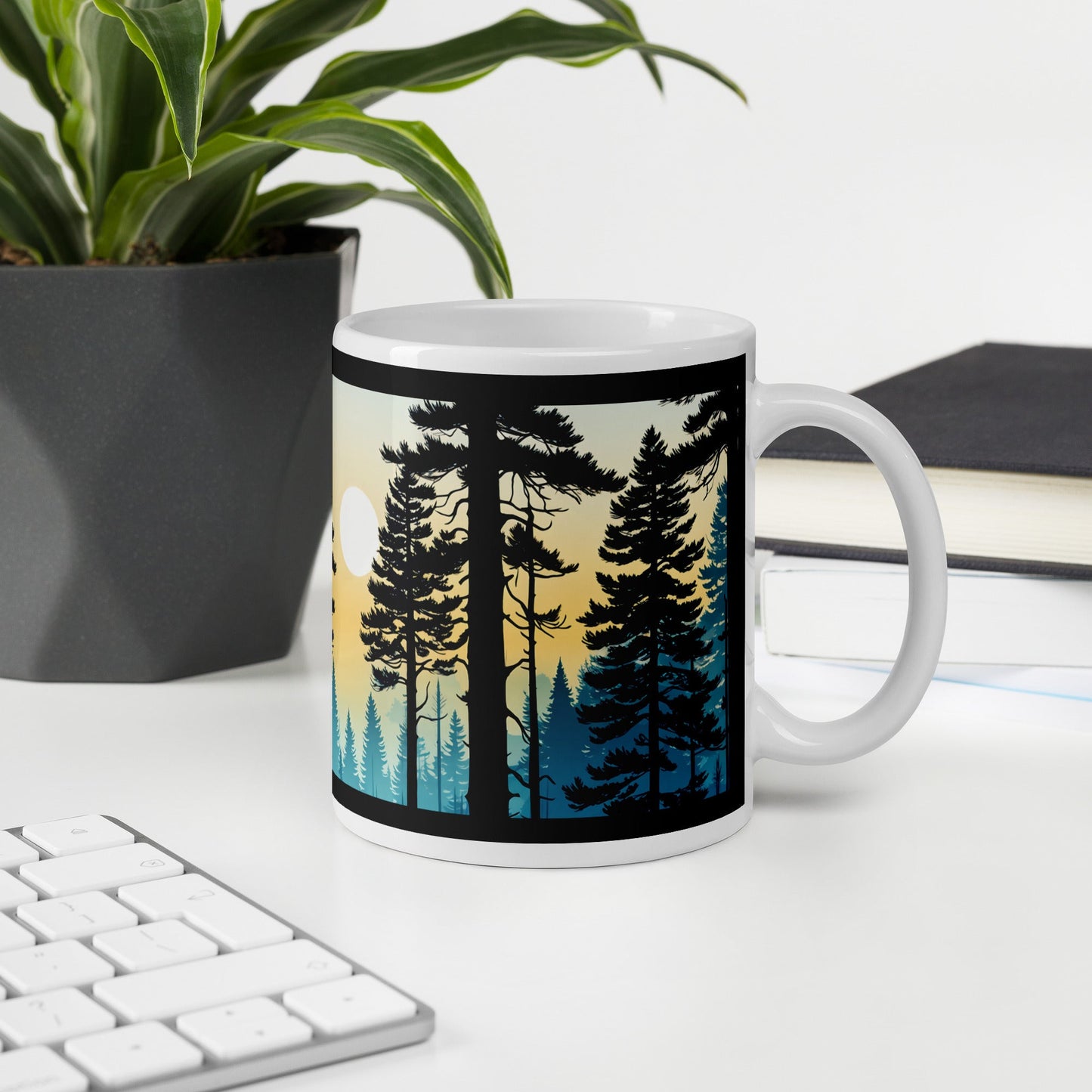 Smoky Forest White Glossy Mug (11 oz, 15 oz, 20 oz) - Mugs - Discovery Co.