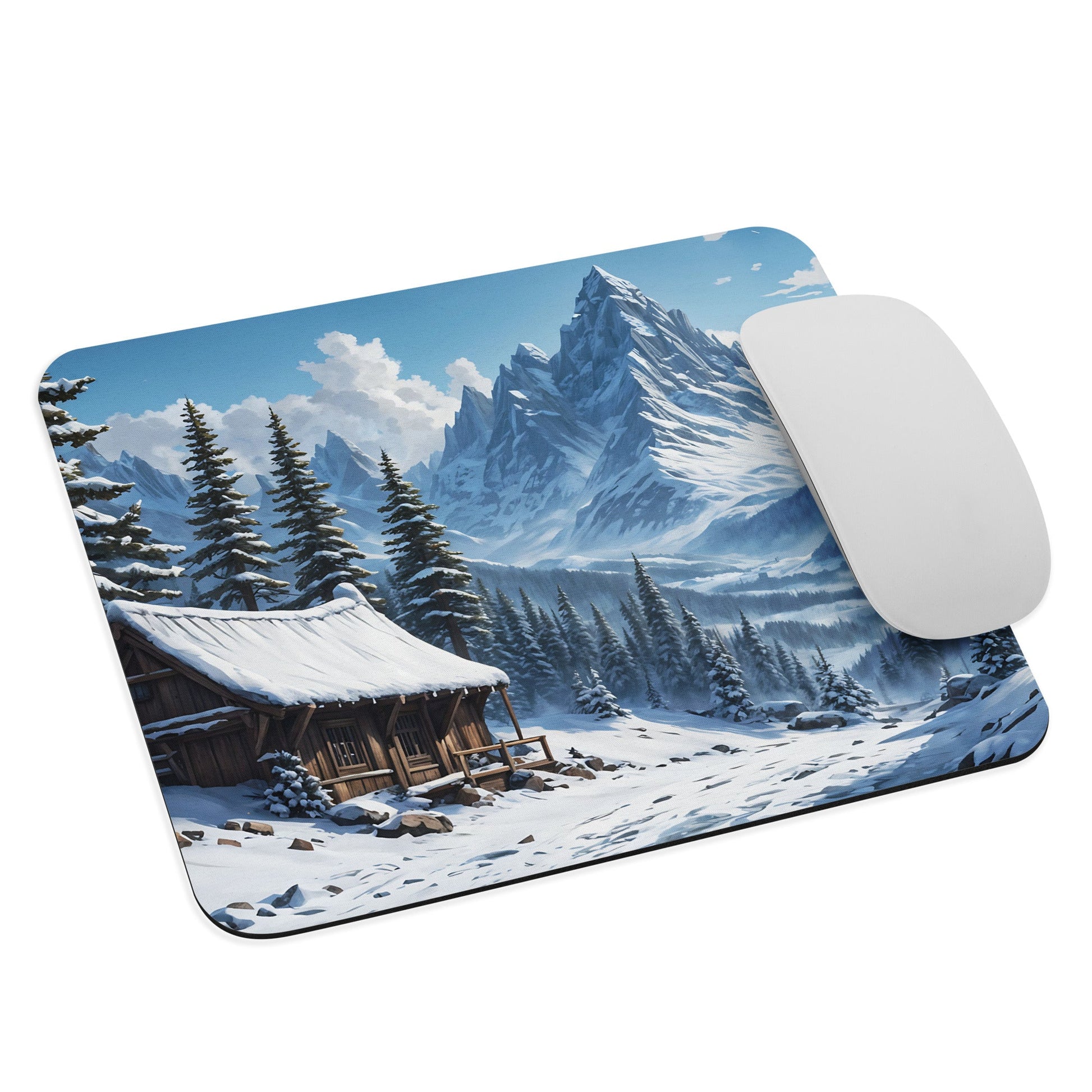 Snowy Cabin Mouse Pad - Mouse Pads - Discovery Co.