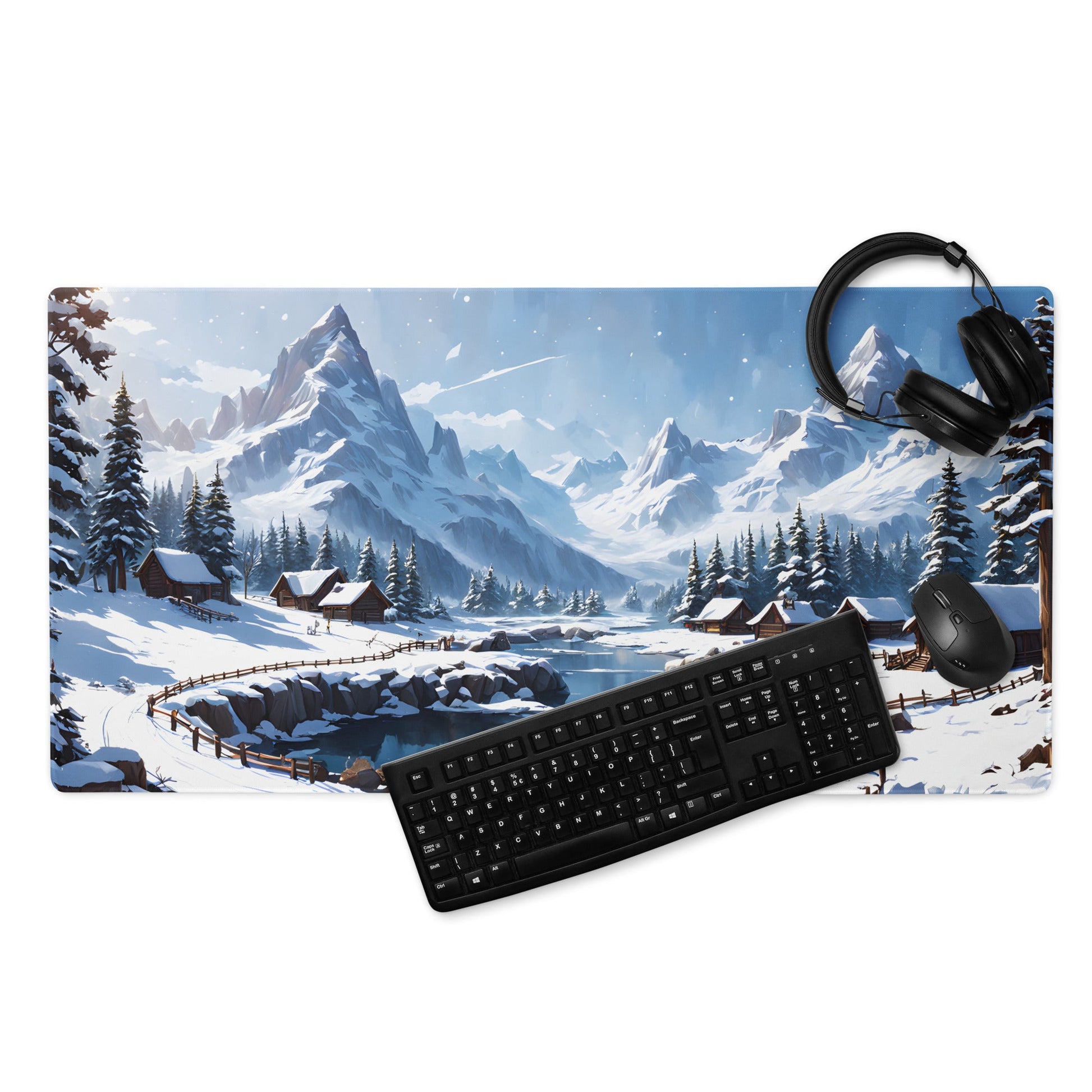 Snowy Mountain Village Gaming Mouse Pad - Mouse Pads - Discovery Co.