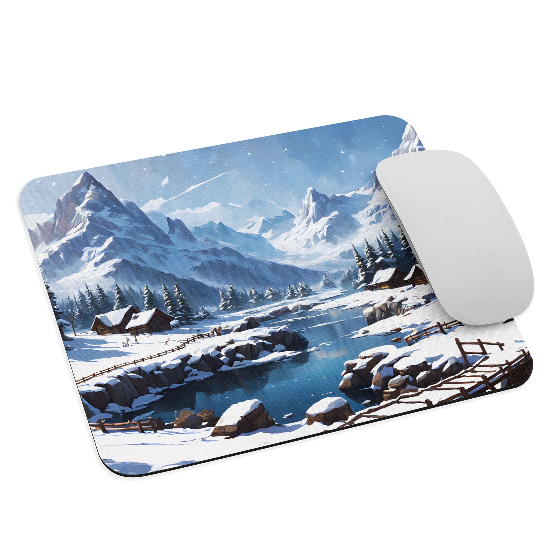 Snowy Mountain Village Mouse Pad - Mouse Pads - Discovery Co.