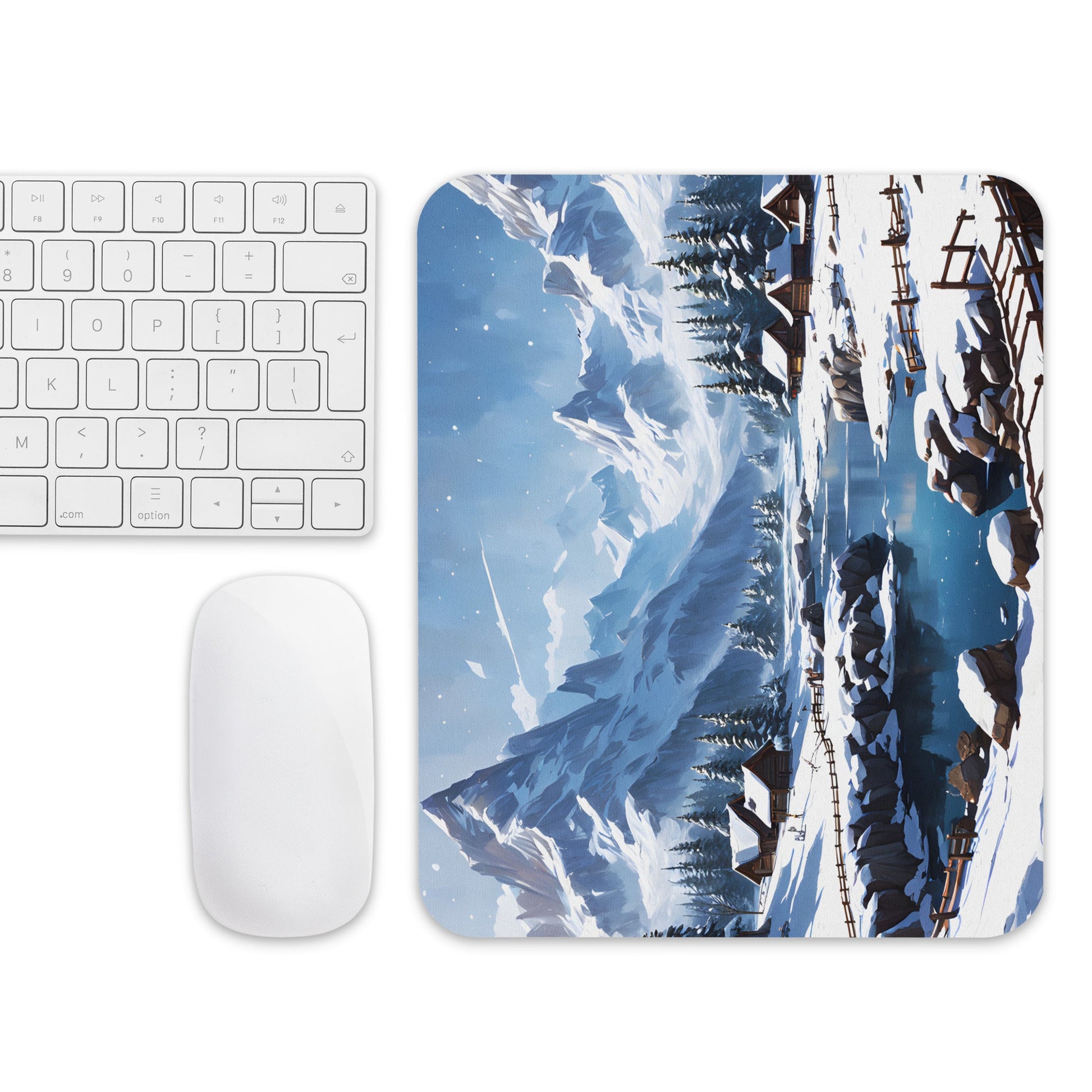 Snowy Mountain Village Mouse Pad - Mouse Pads - Discovery Co.