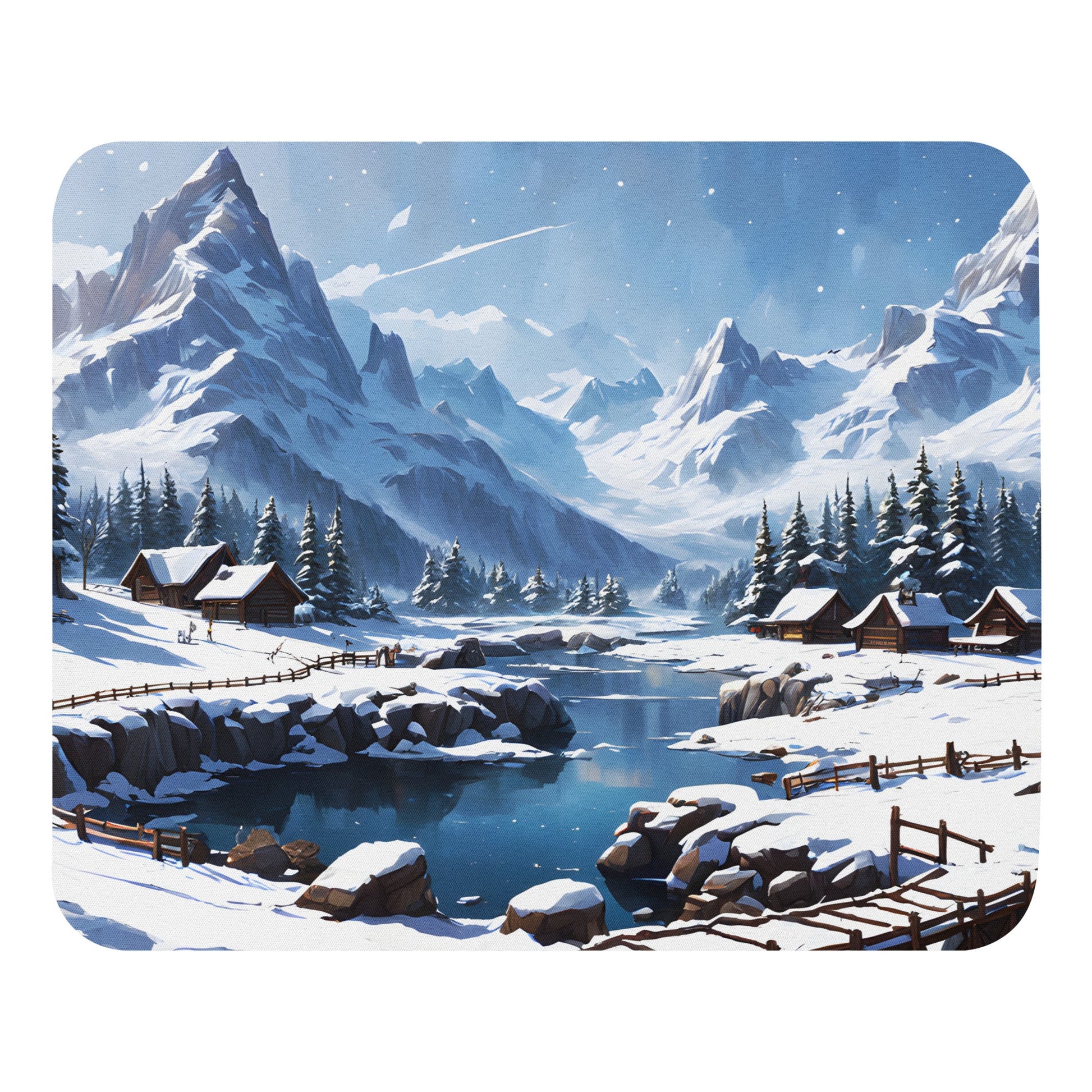 Snowy Mountain Village Mouse Pad - Mouse Pads - Discovery Co.