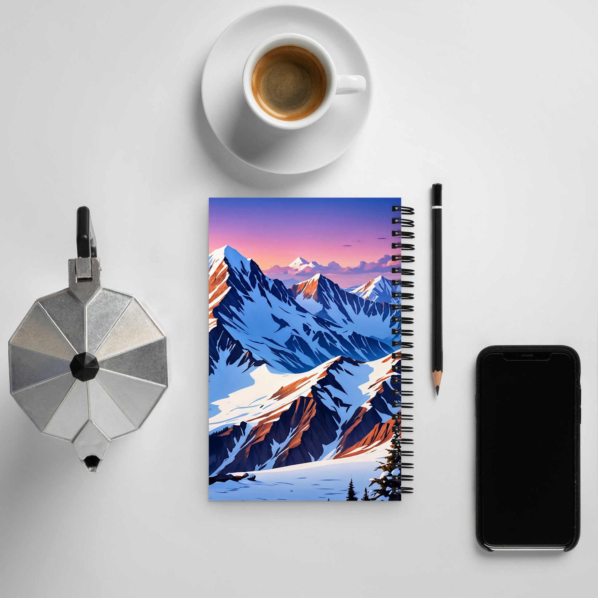 Snowy Mountains Spiral Notebook - Spiral Notebooks - Discovery Co.