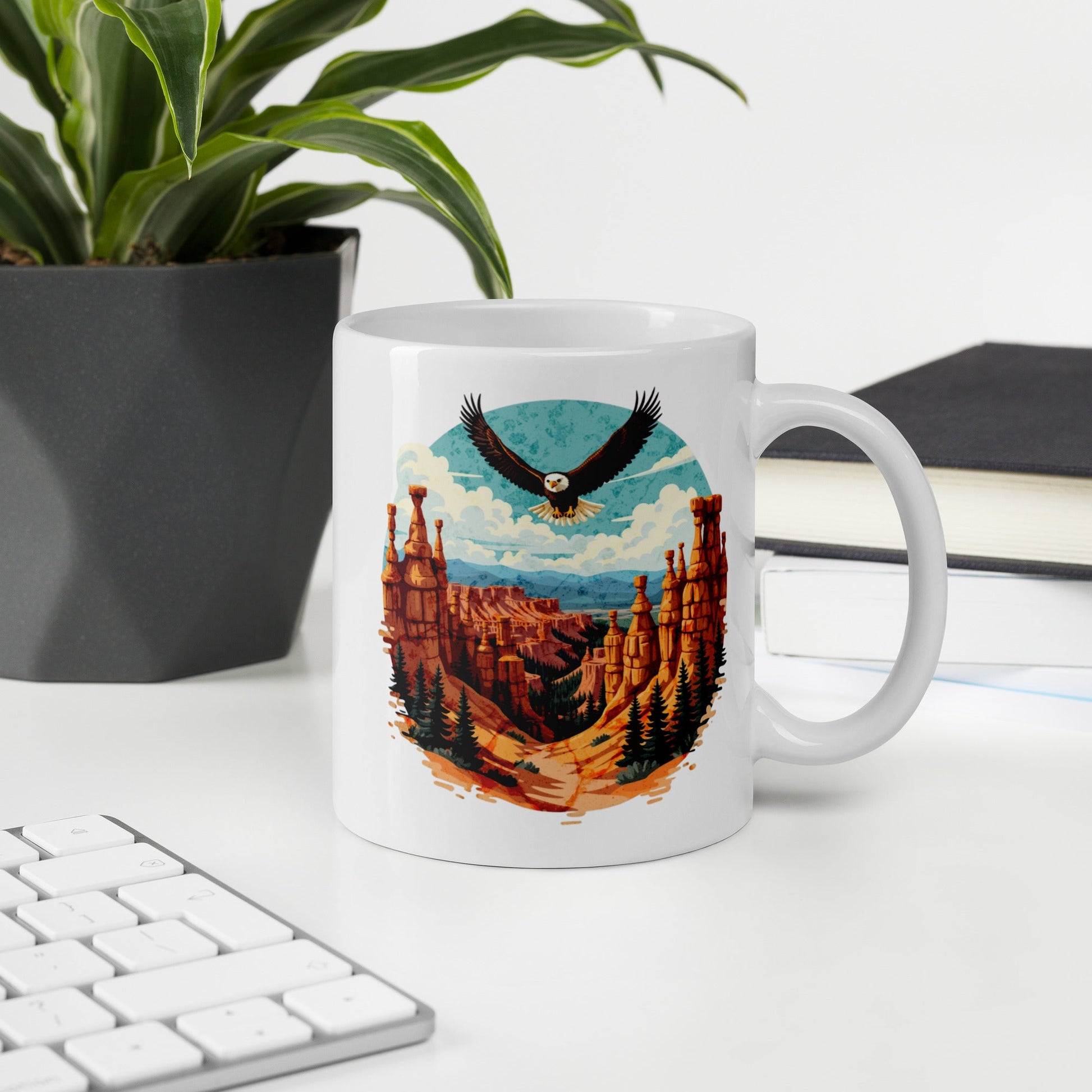 Soaring Eagle White Glossy Mug (11 oz, 15 oz, 20 oz) - Mugs - Discovery Co.