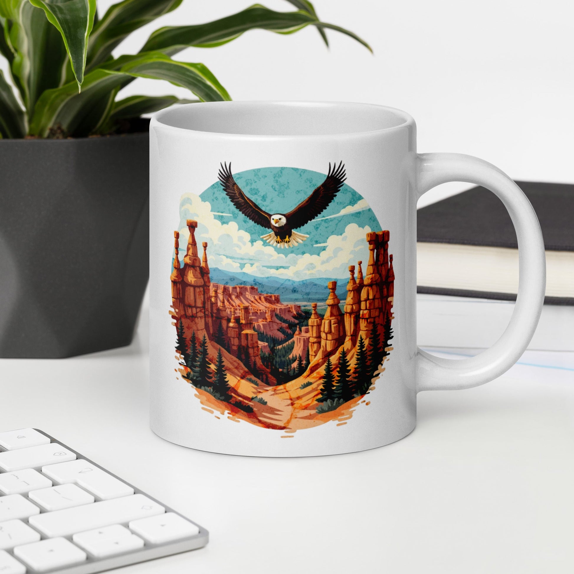 Soaring Eagle White Glossy Mug (11 oz, 15 oz, 20 oz) - Mugs - Discovery Co.