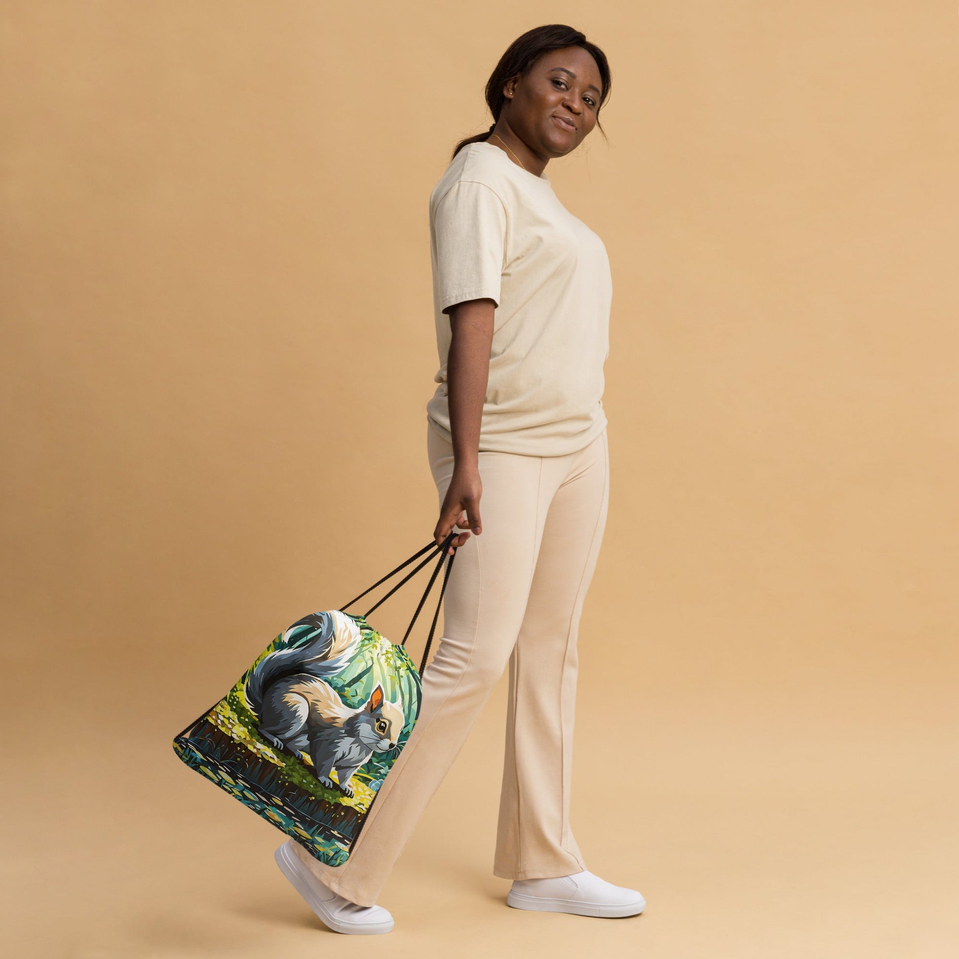 Squirrel II Drawstring Bag - Drawstring Bag - Discovery Co.