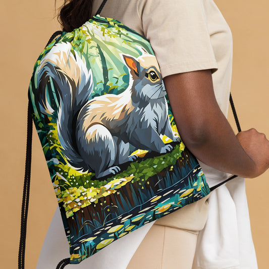 Squirrel II Drawstring Bag - Drawstring Bag - Discovery Co.