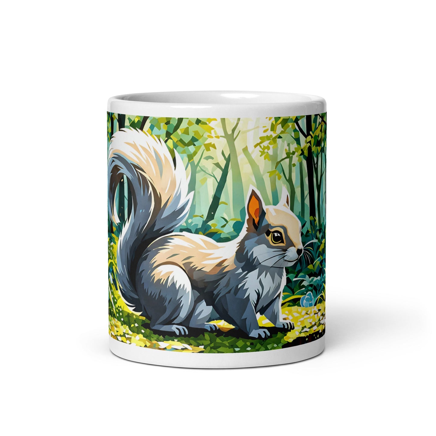 Squirrel II White Glossy Mug (11 oz, 15 oz, 20 oz) - Mugs - Discovery Co.