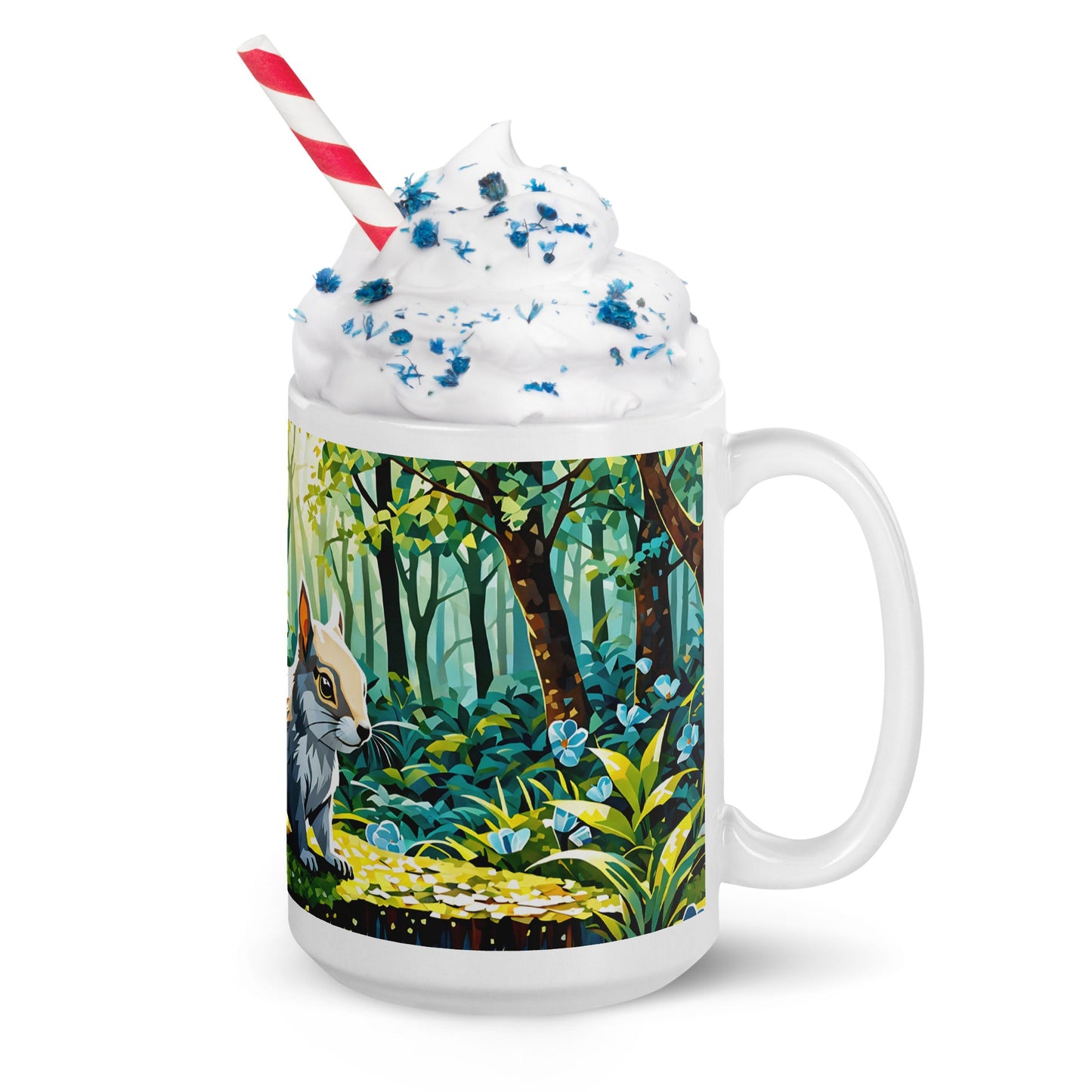 Squirrel II White Glossy Mug (11 oz, 15 oz, 20 oz) - Mugs - Discovery Co.