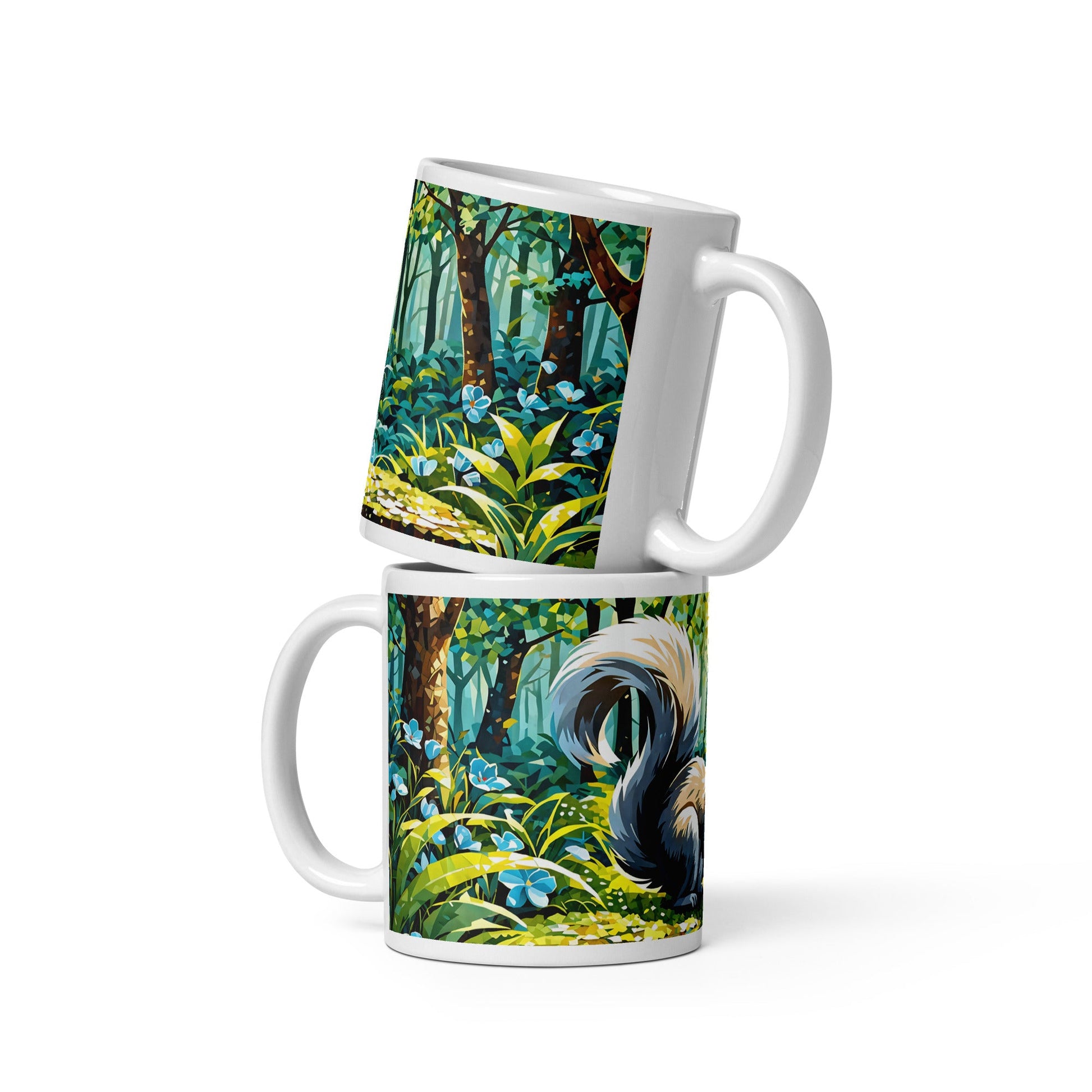 Squirrel II White Glossy Mug (11 oz, 15 oz, 20 oz) - Mugs - Discovery Co.