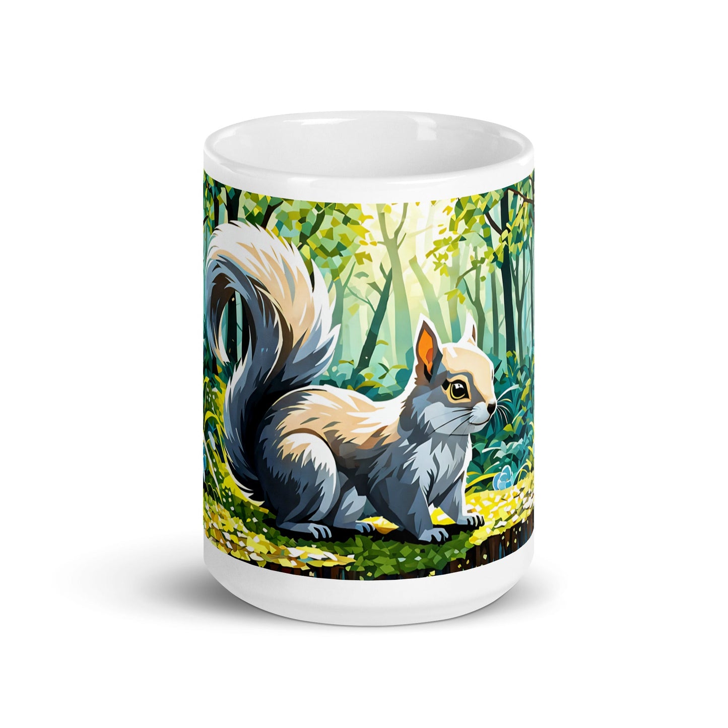 Squirrel II White Glossy Mug (11 oz, 15 oz, 20 oz) - Mugs - Discovery Co.