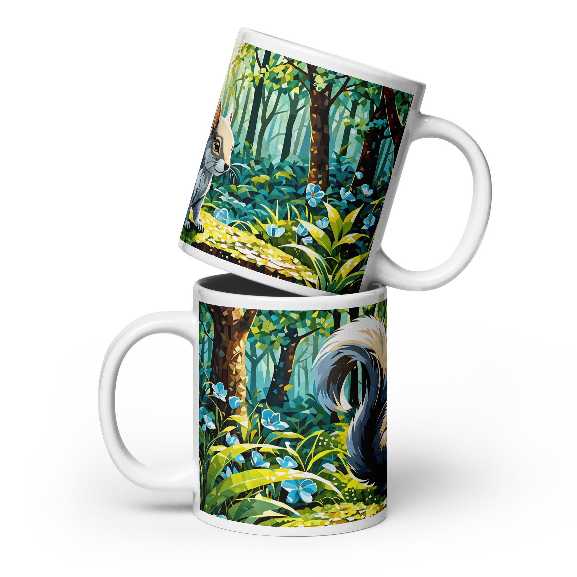 Squirrel II White Glossy Mug (11 oz, 15 oz, 20 oz) - Mugs - Discovery Co.