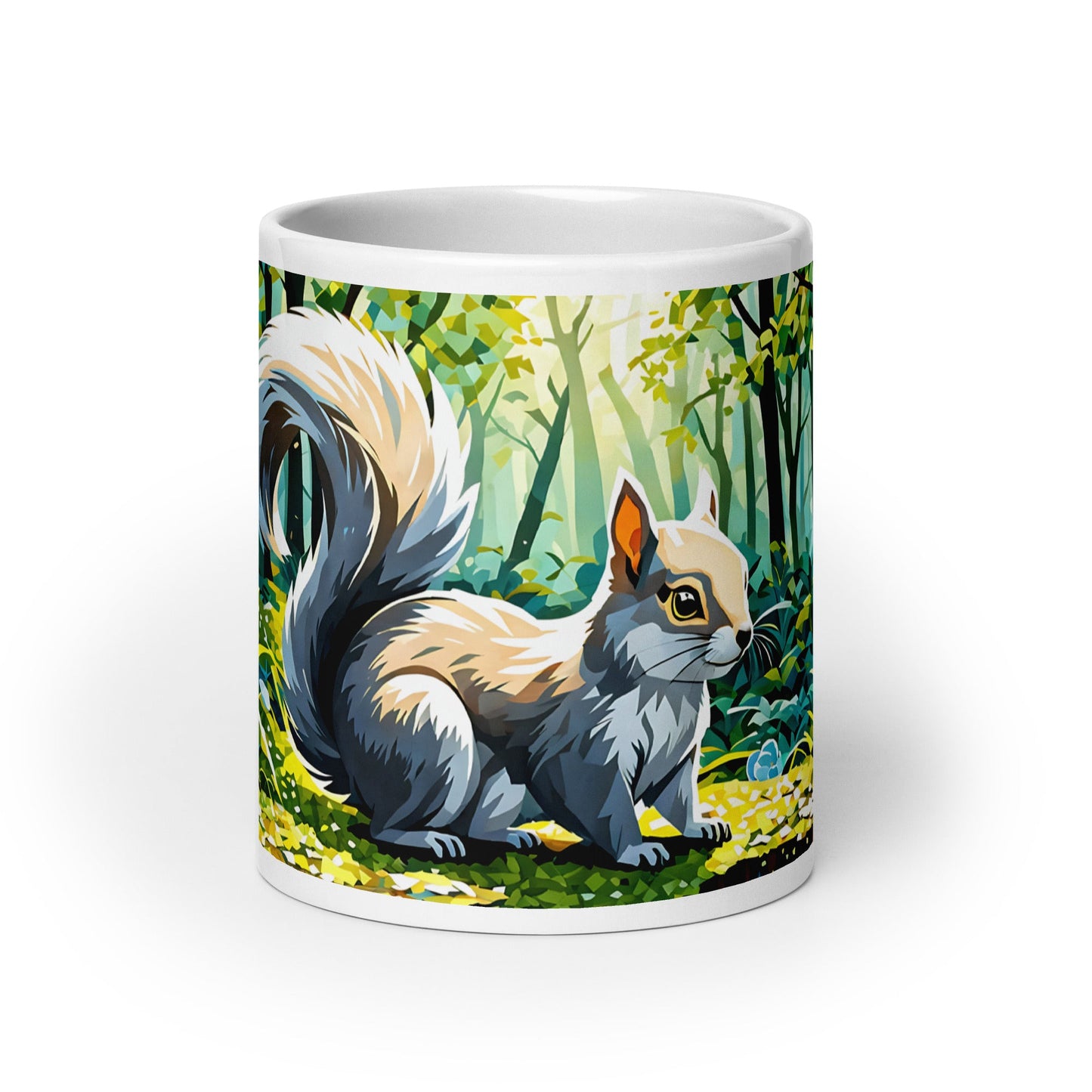 Squirrel II White Glossy Mug (11 oz, 15 oz, 20 oz) - Mugs - Discovery Co.