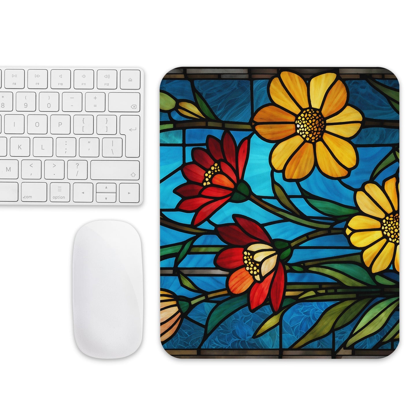 Stained Glass Flowers Mouse Pad - Mouse Pads - Discovery Co.