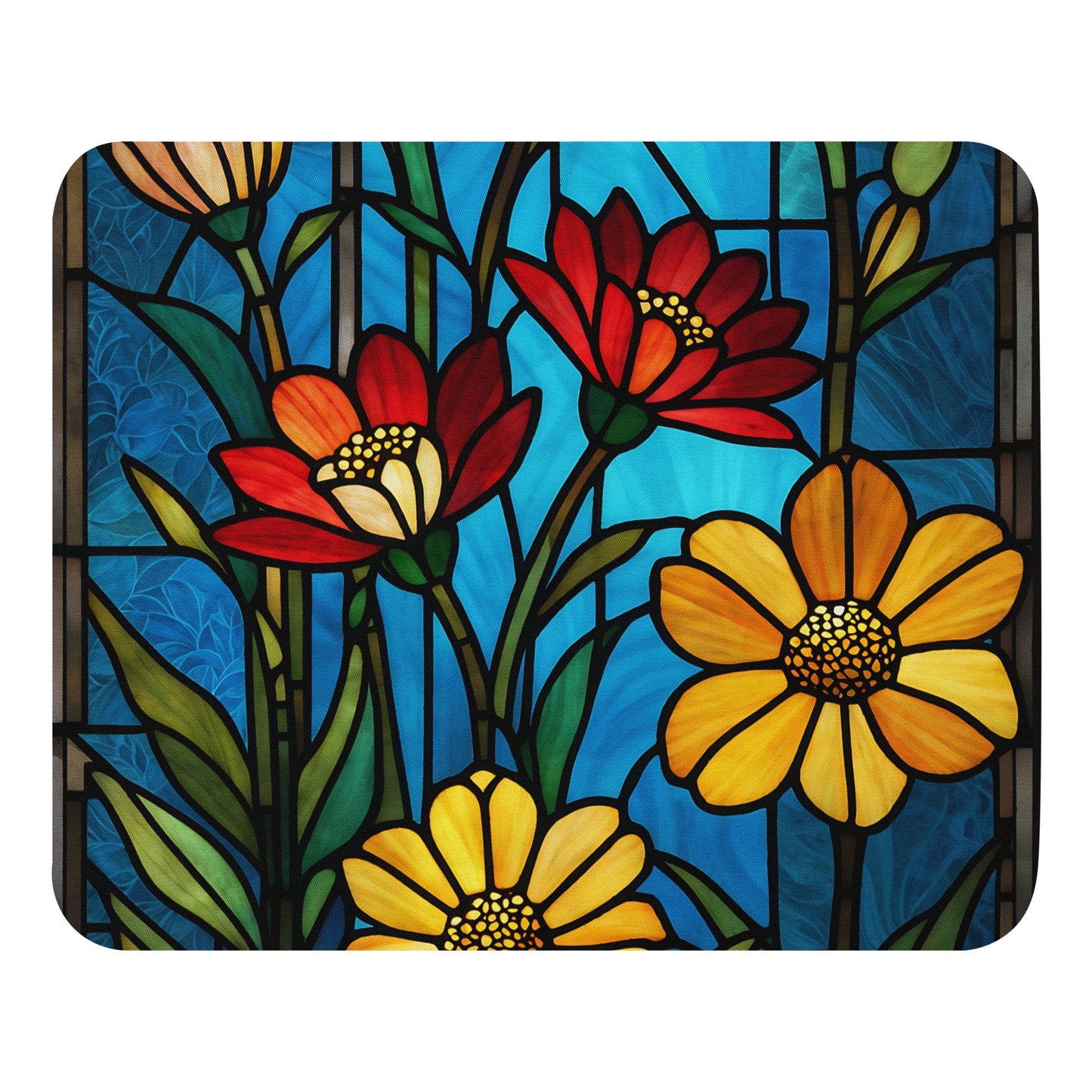 Stained Glass Flowers Mouse Pad - Mouse Pads - Discovery Co.