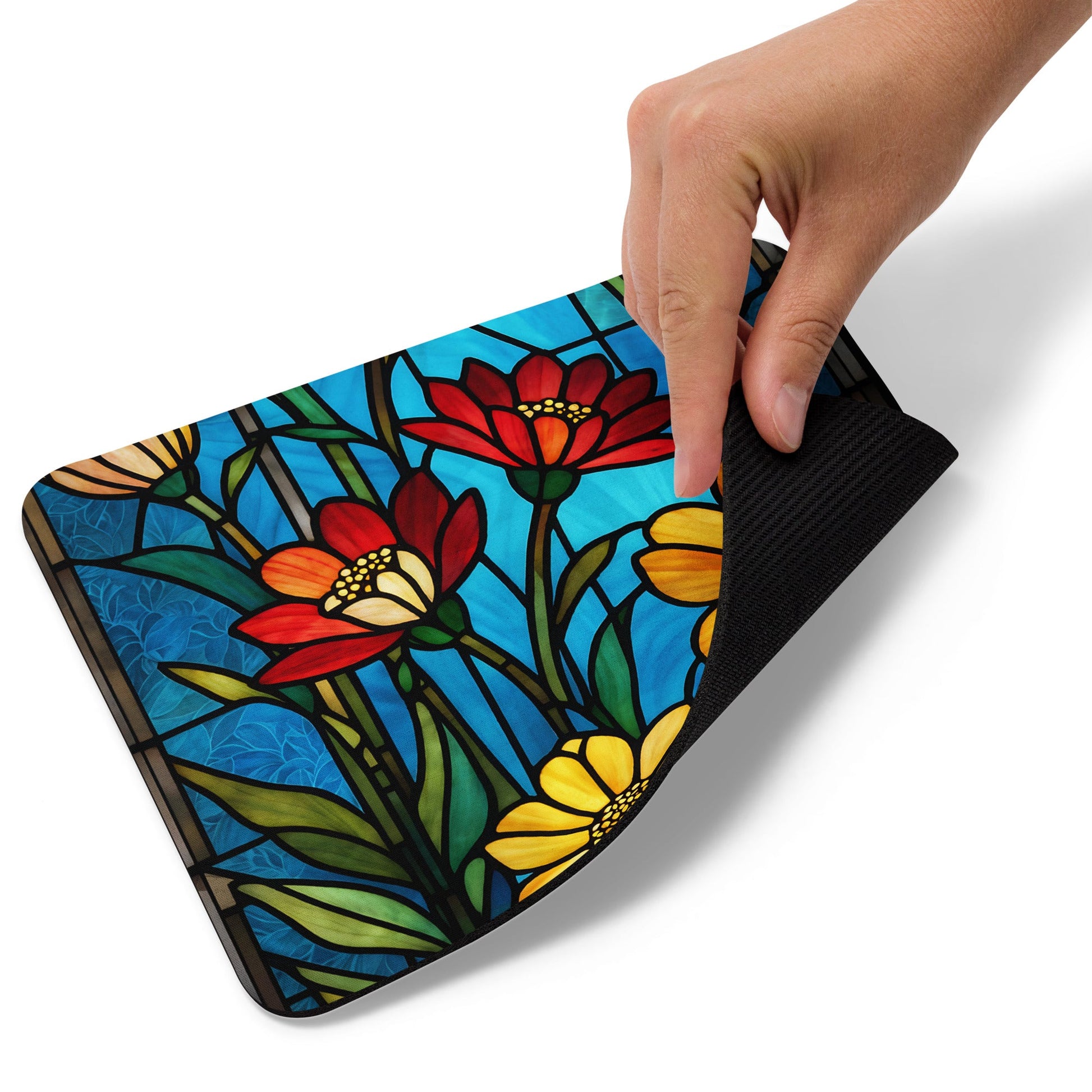 Stained Glass Flowers Mouse Pad - Mouse Pads - Discovery Co.