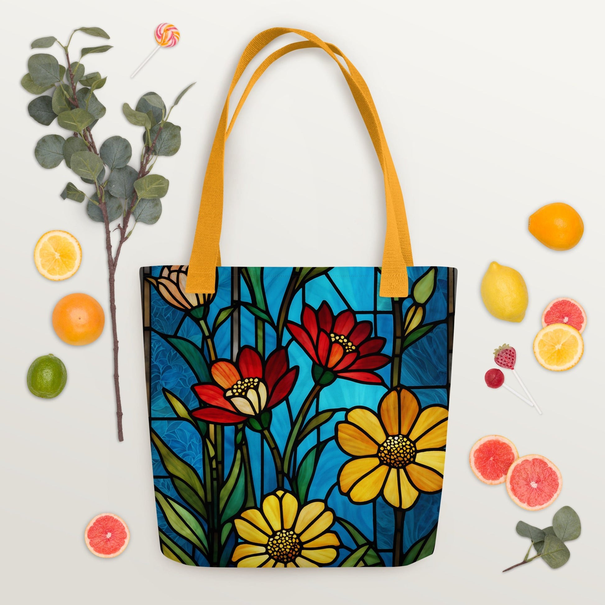 Stained Glass Flowers Tote Bag - Tote Bags - Discovery Co.