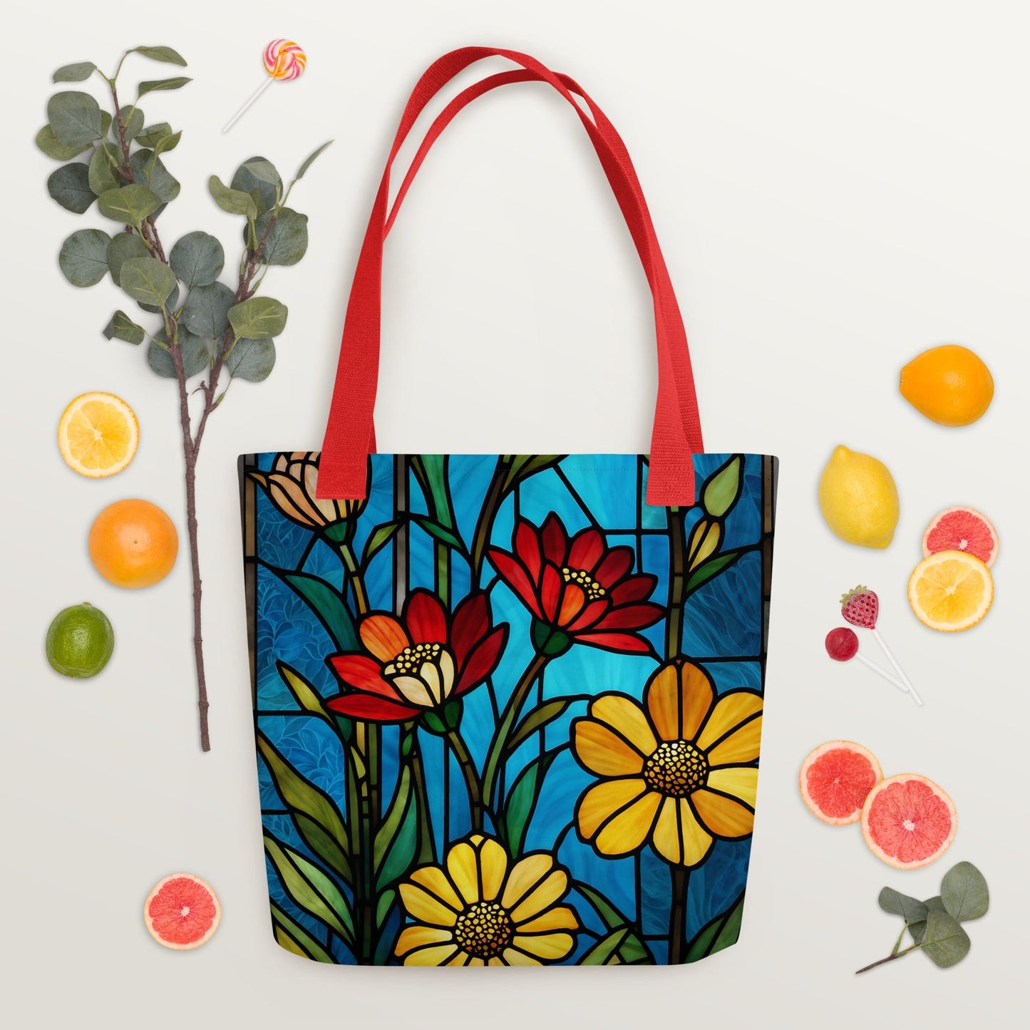 Stained Glass Flowers Tote Bag - Tote Bags - Discovery Co.