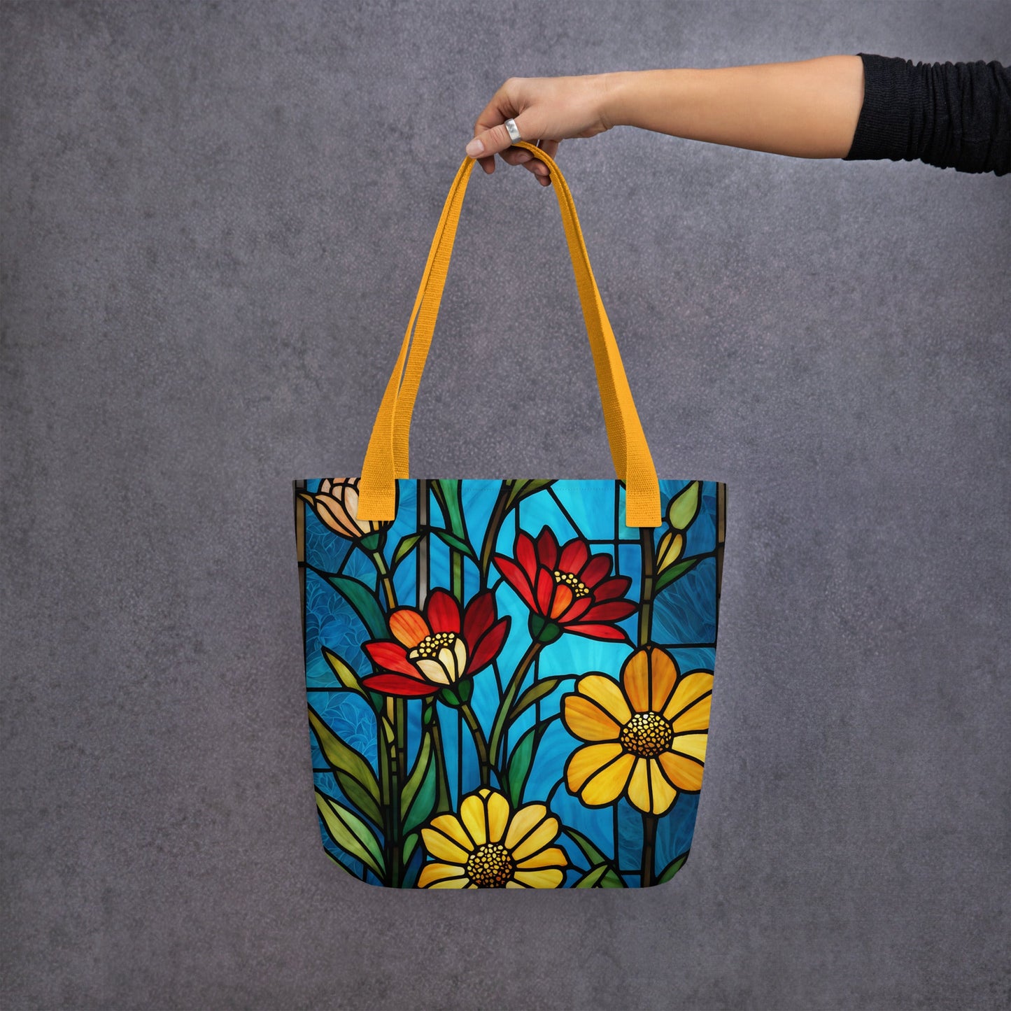 Stained Glass Flowers Tote Bag - Tote Bags - Discovery Co.