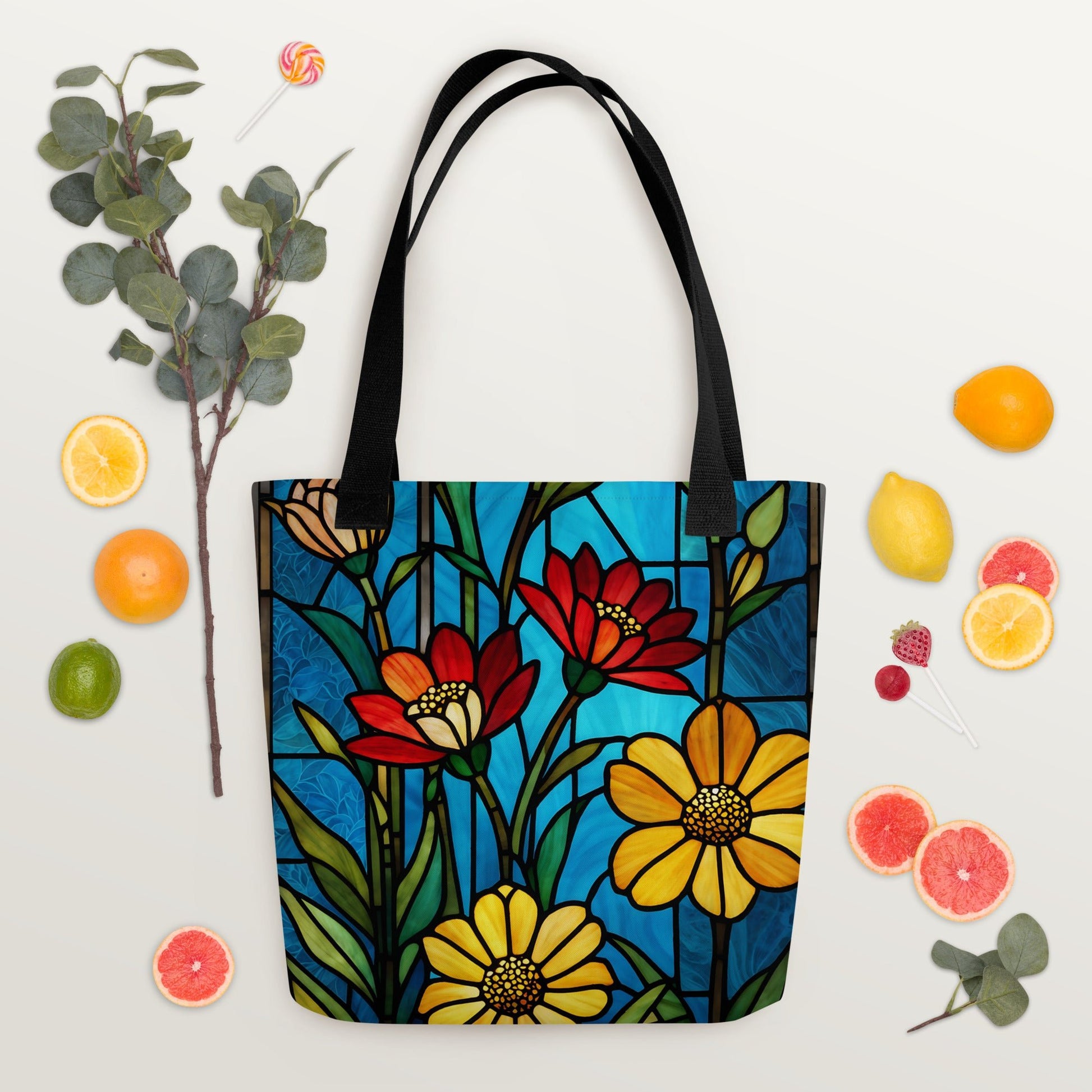 Stained Glass Flowers Tote Bag - Tote Bags - Discovery Co.