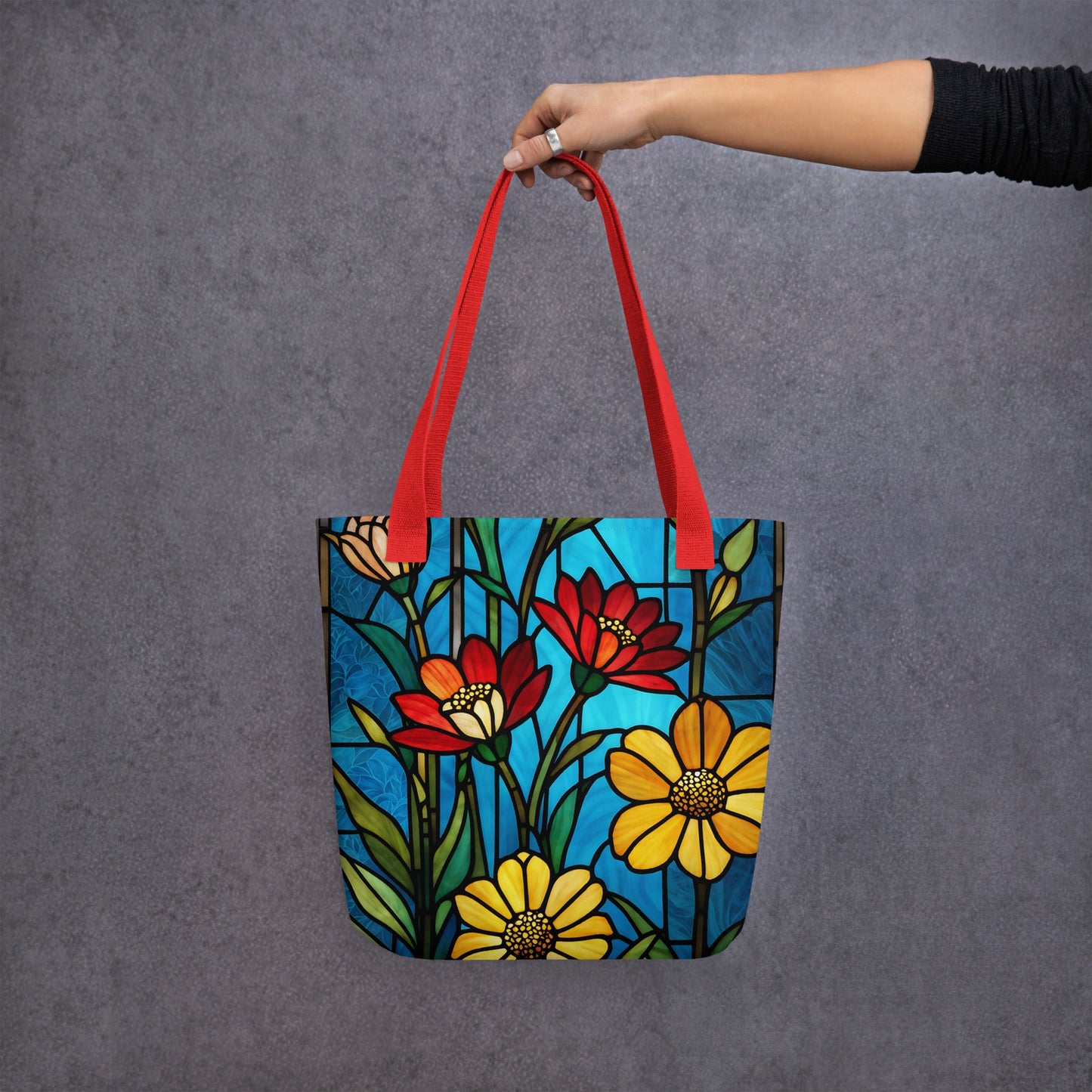 Stained Glass Flowers Tote Bag - Tote Bags - Discovery Co.