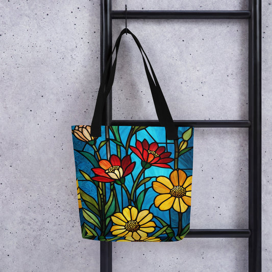 Stained Glass Flowers Tote Bag - Tote Bags - Discovery Co.