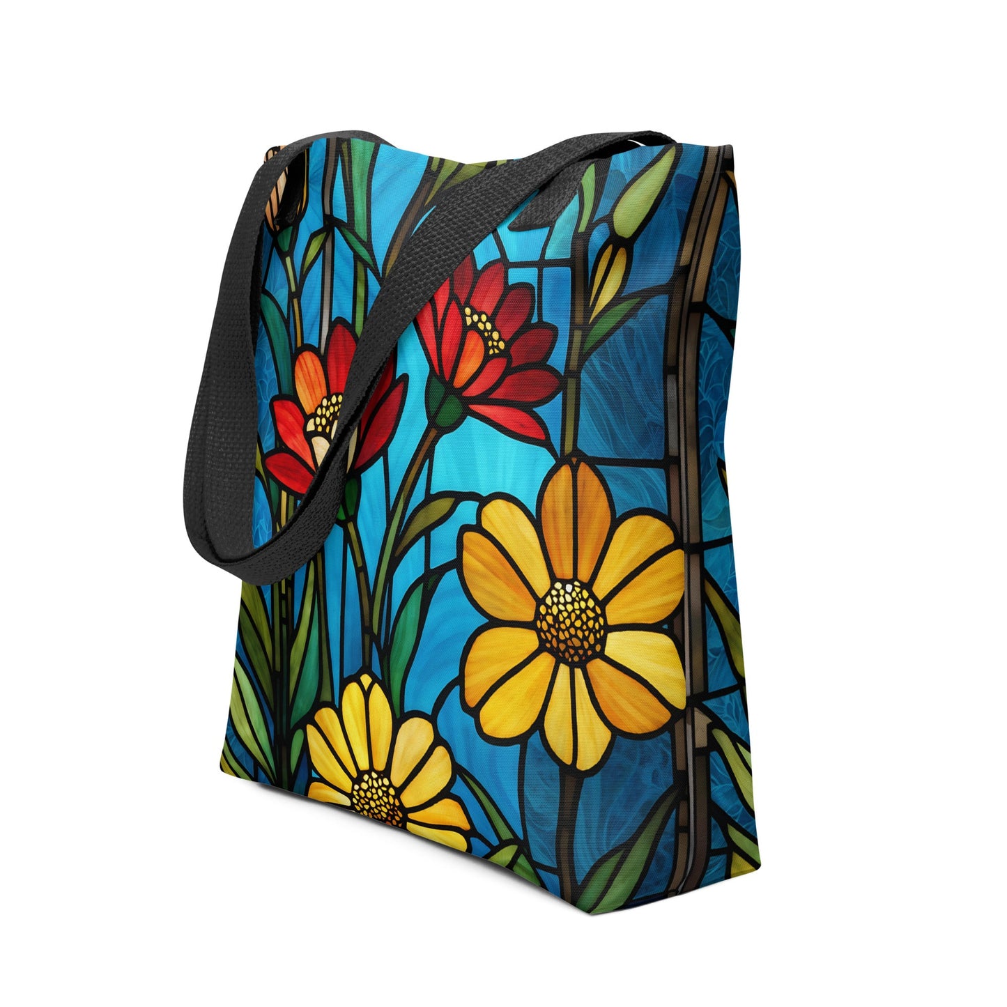 Stained Glass Flowers Tote Bag - Tote Bags - Discovery Co.