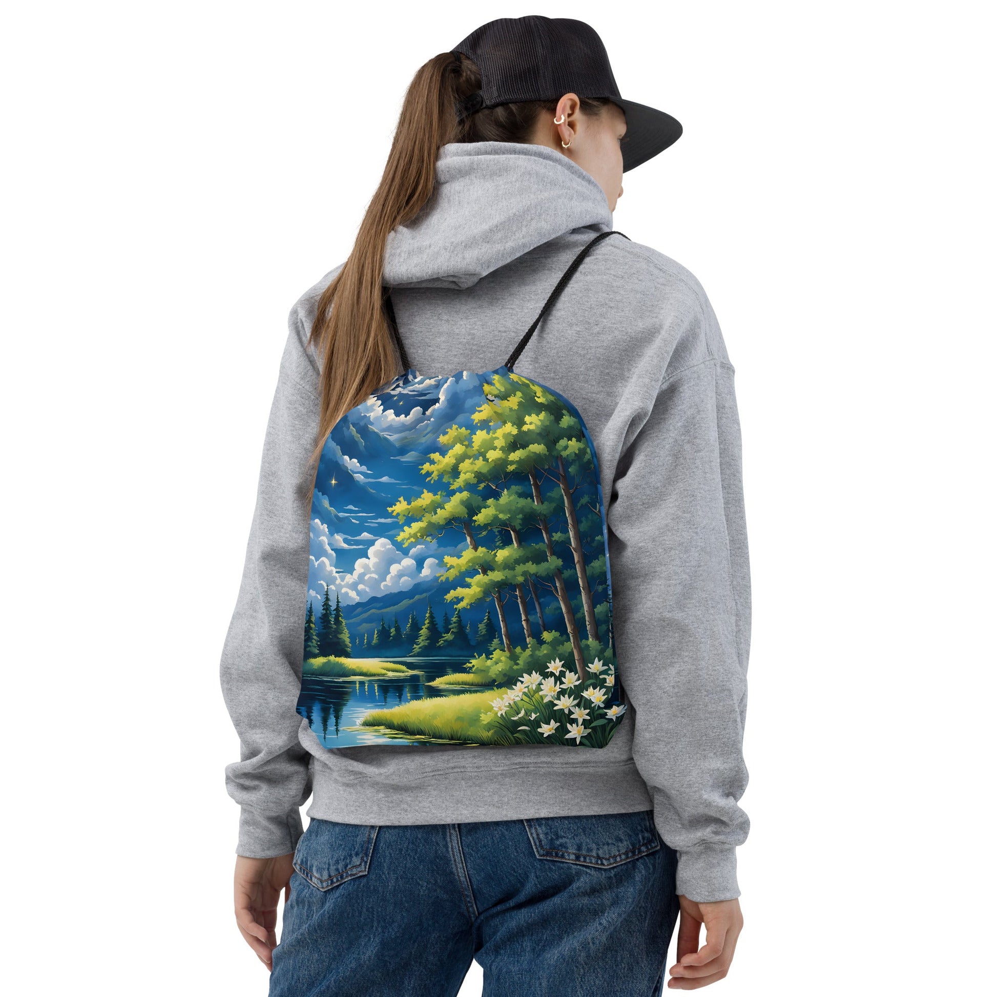 Starlight Lake Drawstring Bag - Drawstring Bag - Discovery Co.