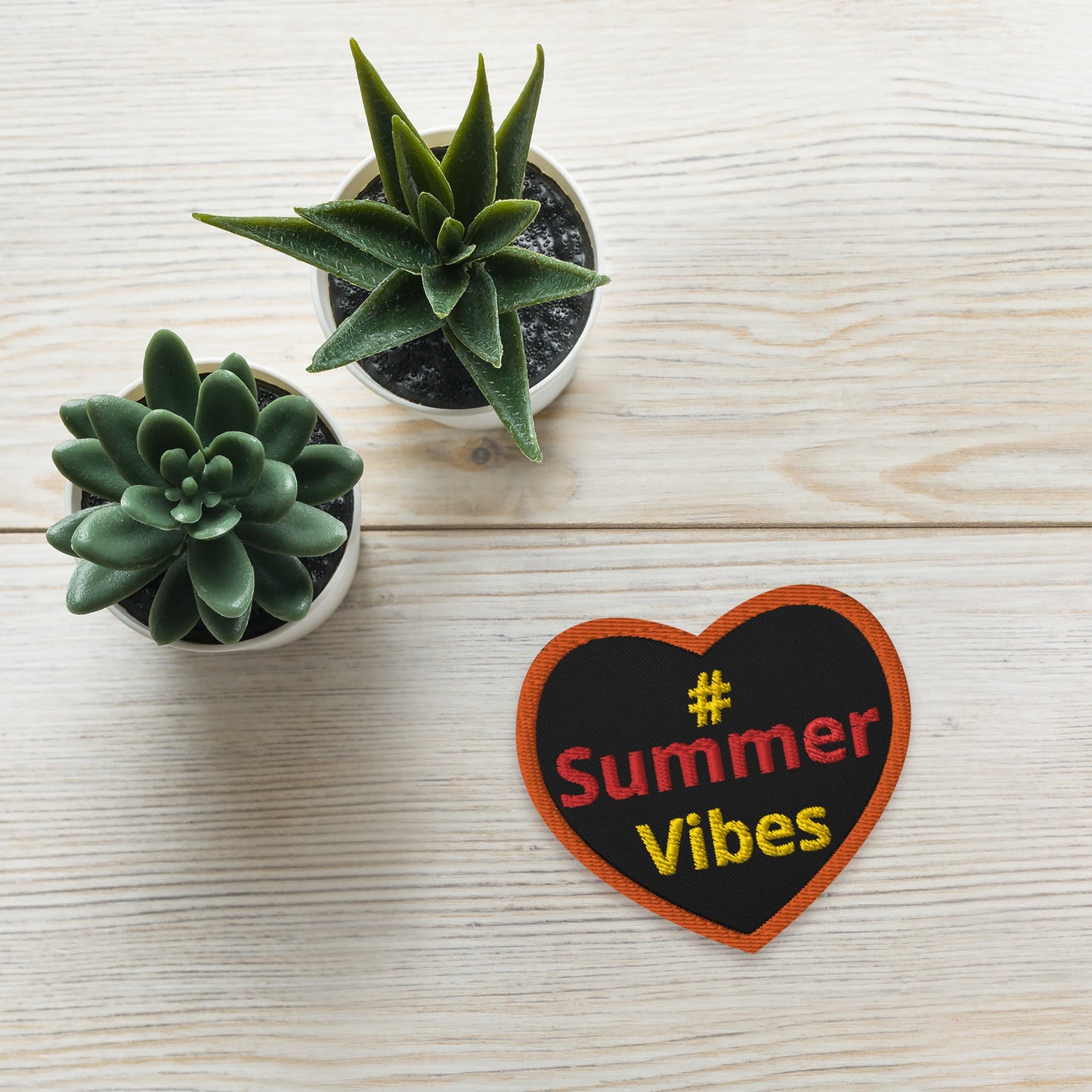 #Summer Vibes Heart Embroidered Patches - Embroidered Patches - Discovery Co.