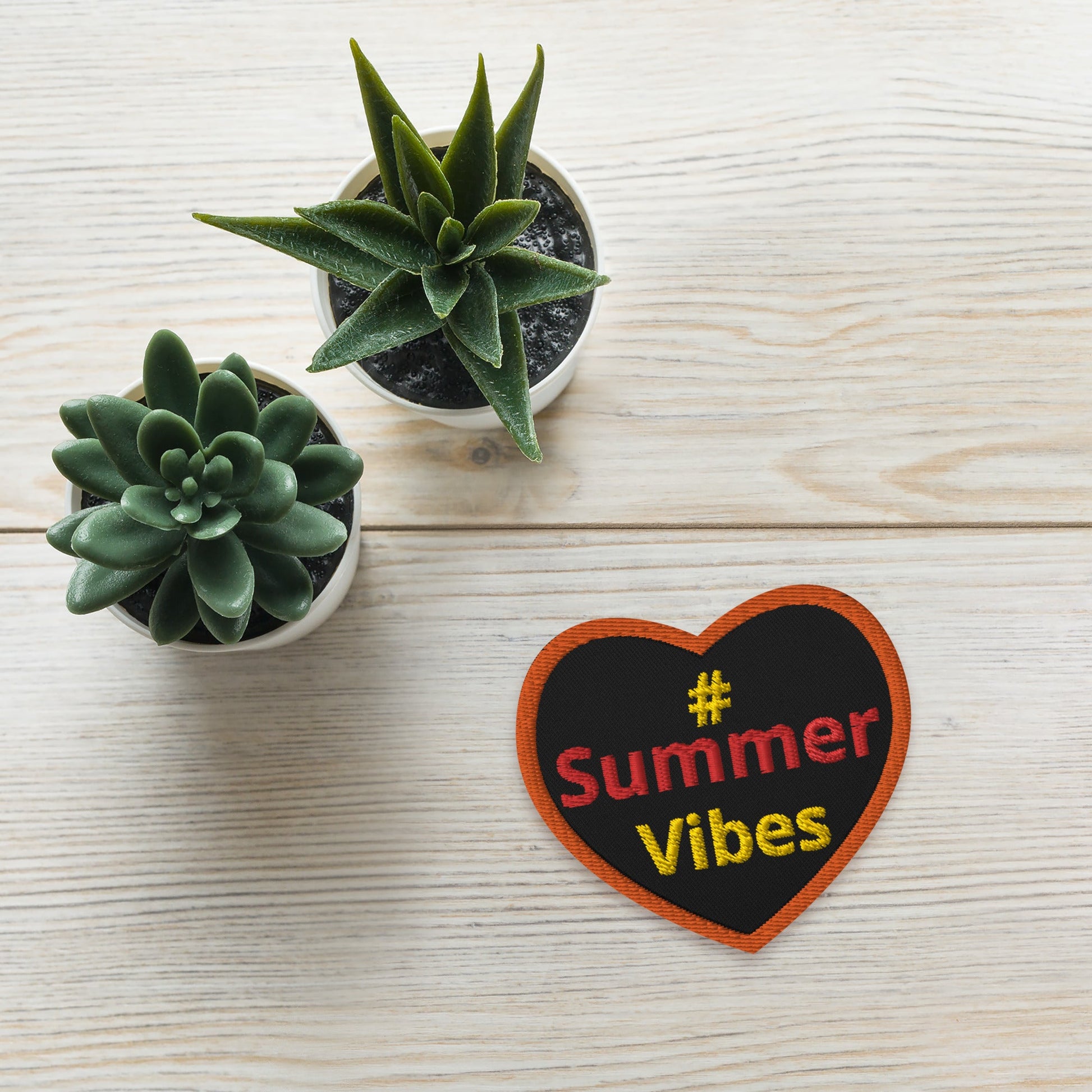 #Summer Vibes Heart Embroidered Patches - Embroidered Patches - Discovery Co.