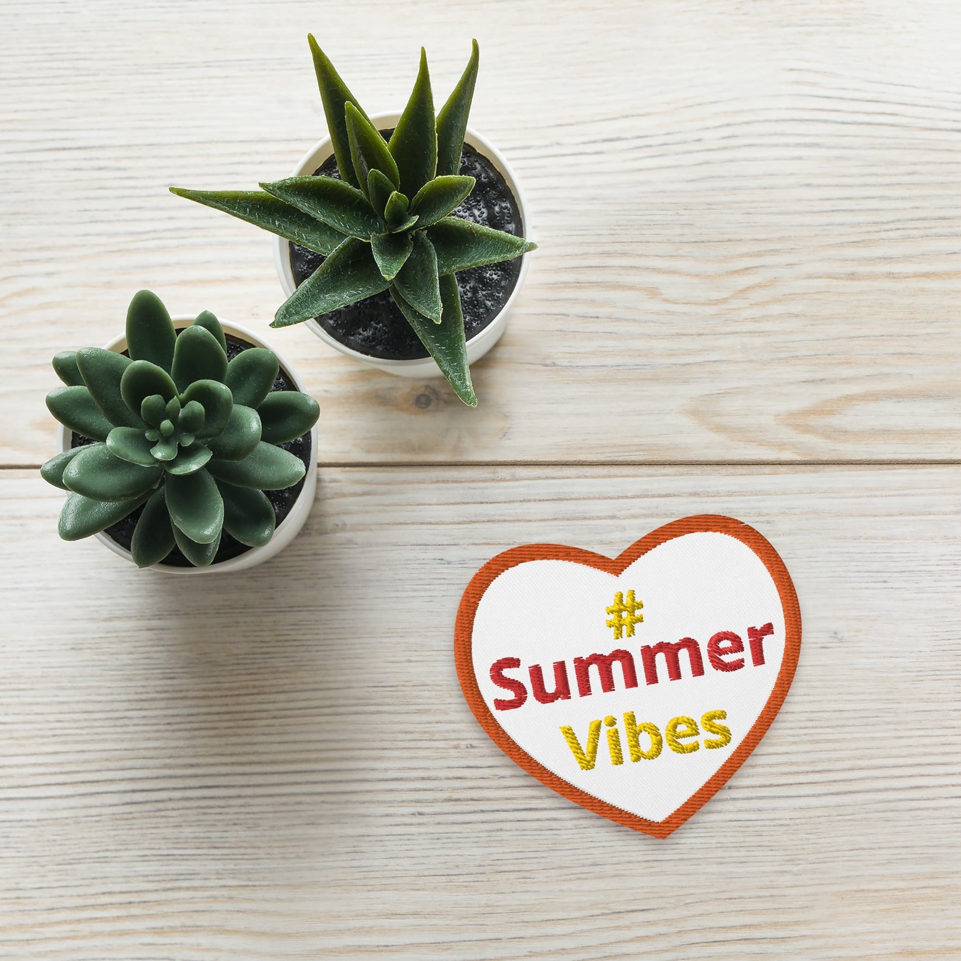 #Summer Vibes Heart Embroidered Patches - Embroidered Patches - Discovery Co.