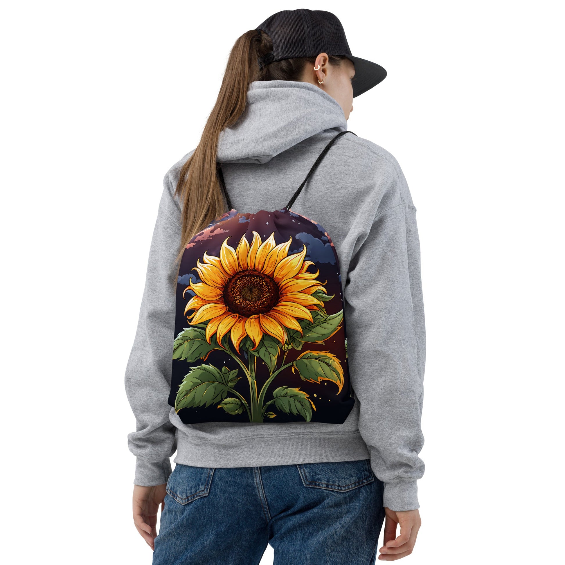 Sunflower At Night Drawstring Bag - Drawstring Bag - Discovery Co.