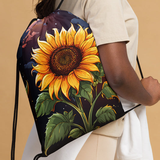 Sunflower At Night Drawstring Bag - Drawstring Bag - Discovery Co.