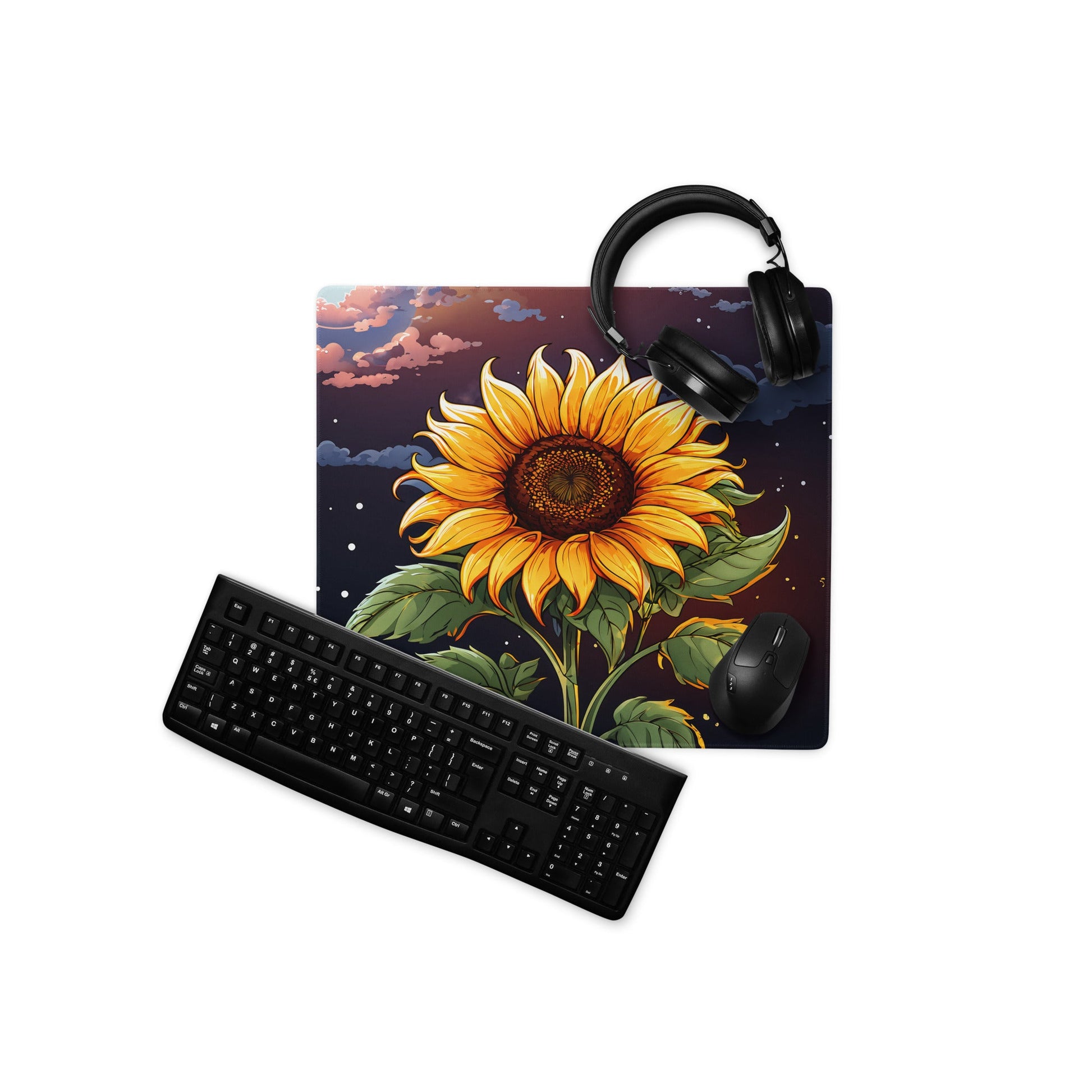 Sunflower At Night Gaming Mouse Pad - Mouse Pads - Discovery Co.