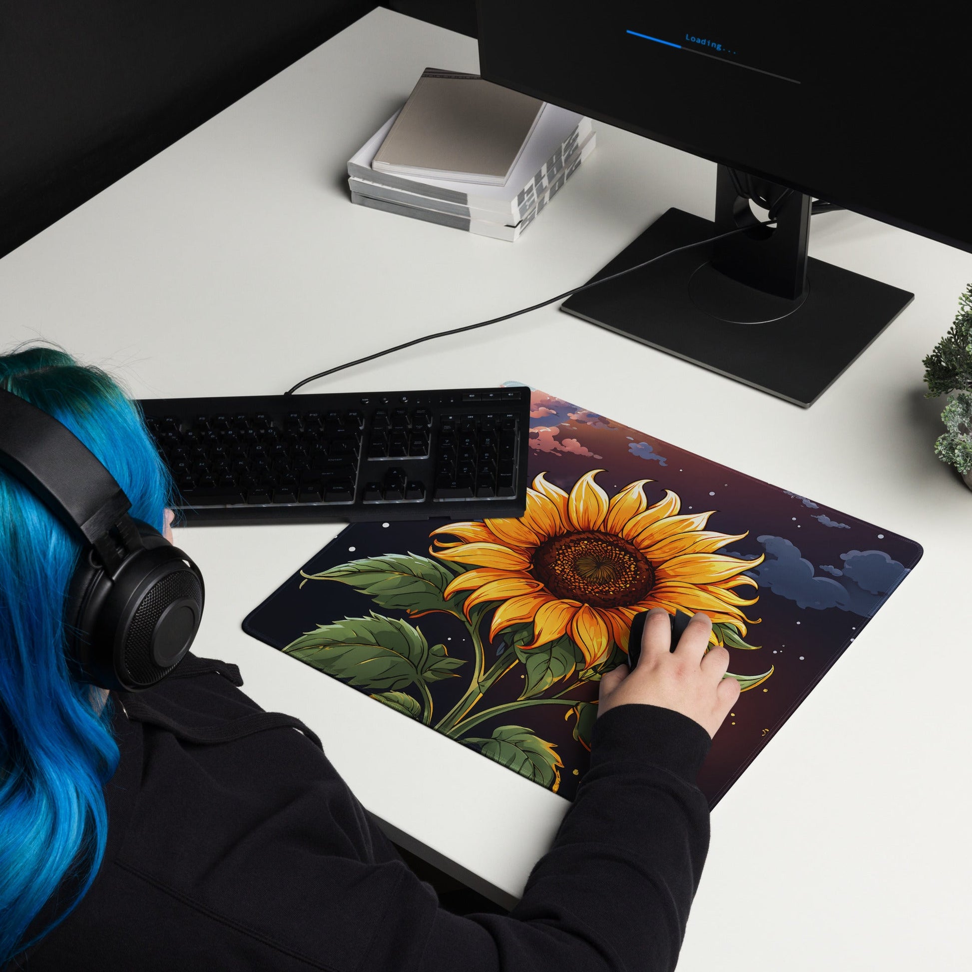 Sunflower At Night Gaming Mouse Pad - Mouse Pads - Discovery Co.