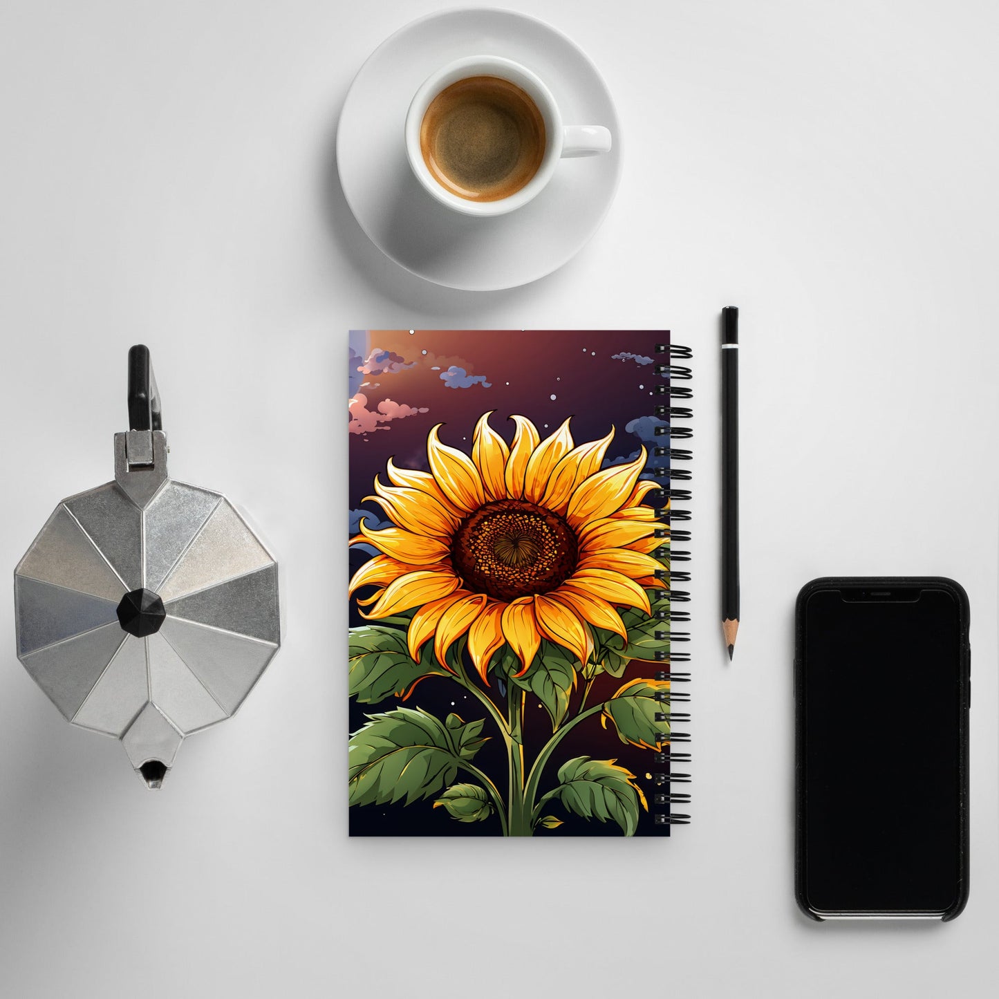 Sunflower At Night Spiral Notebook - Discovery Co.