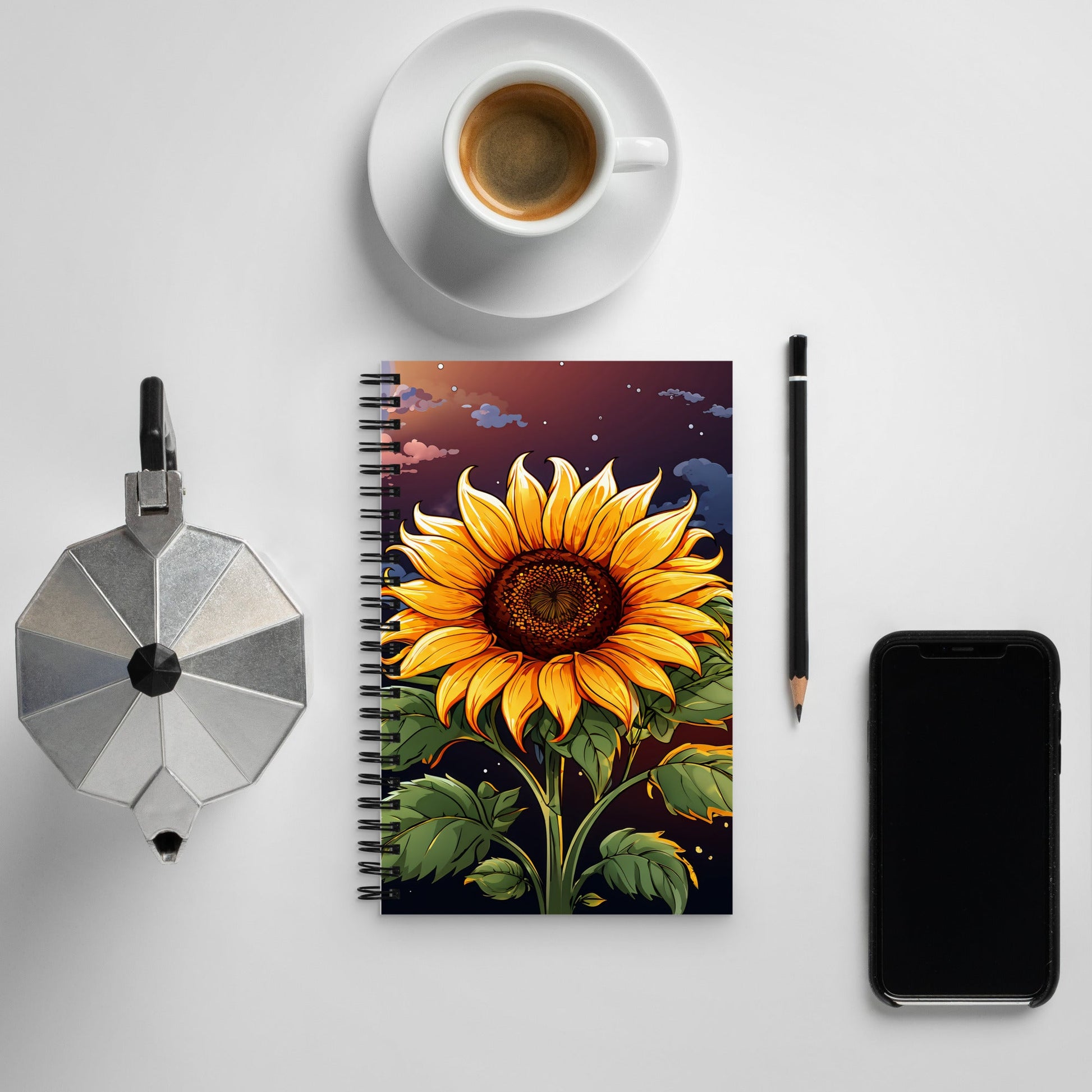 Sunflower At Night Spiral Notebook - Discovery Co.