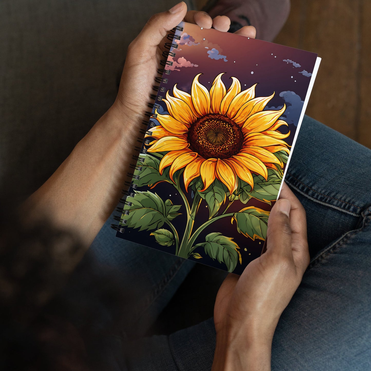 Sunflower At Night Spiral Notebook - Discovery Co.