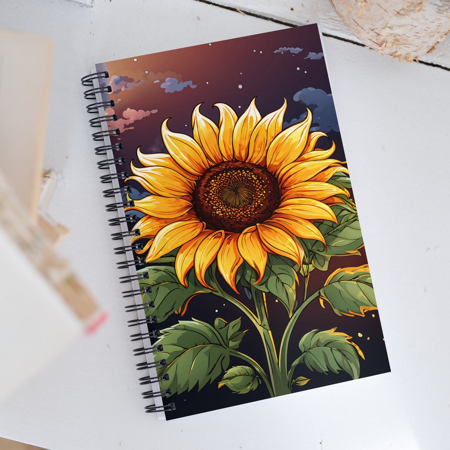 Sunflower At Night Spiral Notebook - Discovery Co.