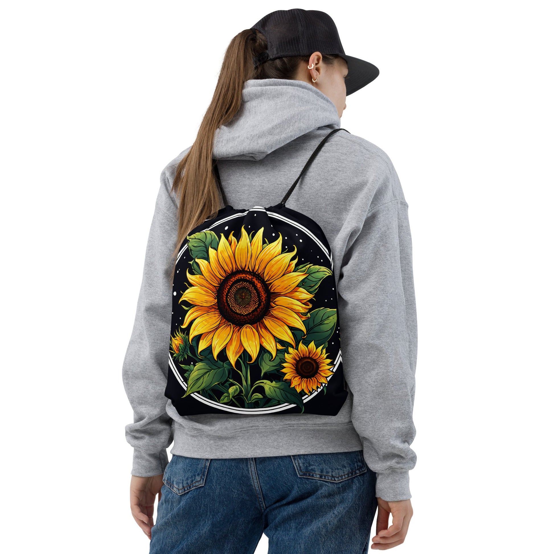 Sunflower Drawstring Bag - Drawstring Bag - Discovery Co.