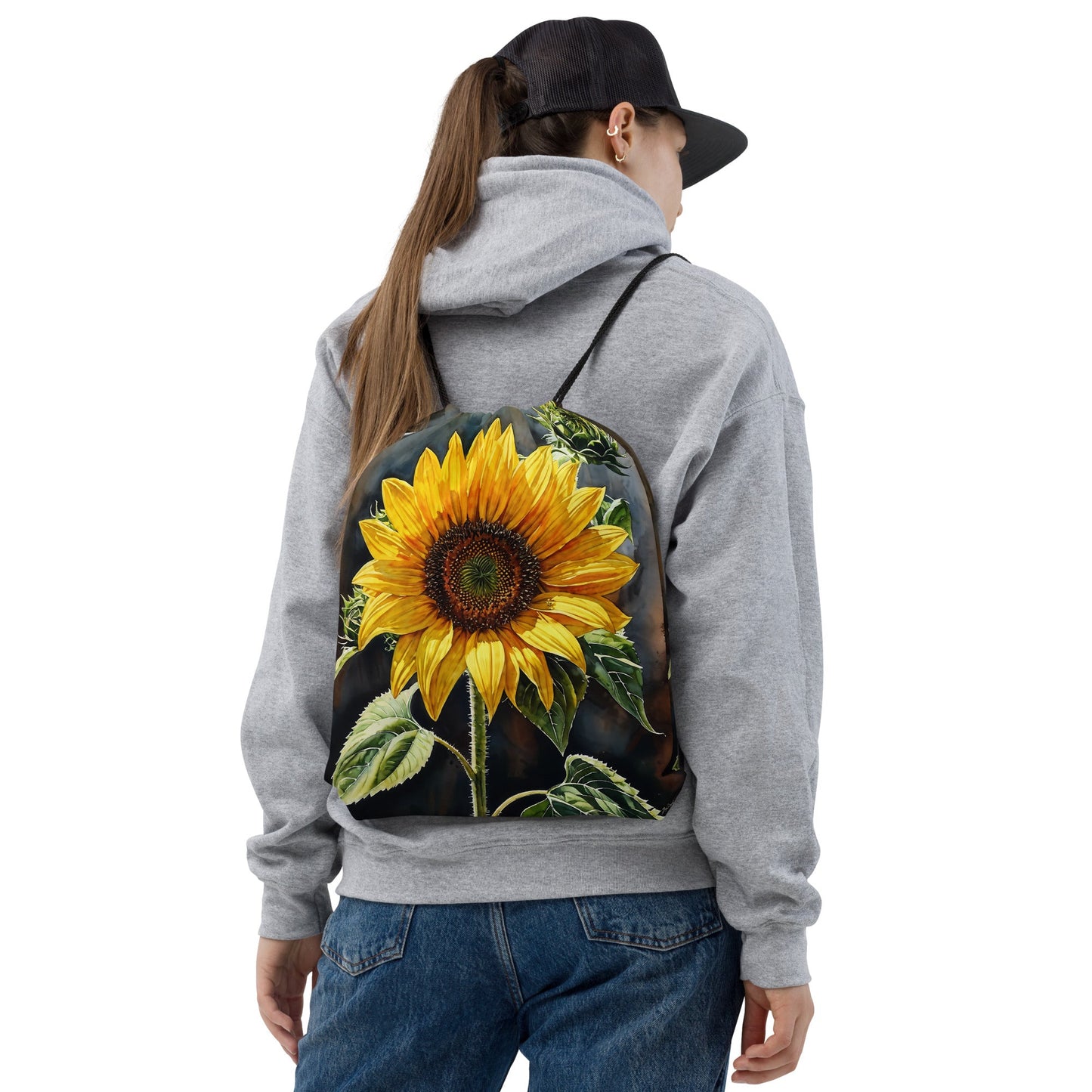 Sunflower Painting Drawstring Bag - Drawstring Bag - Discovery Co.