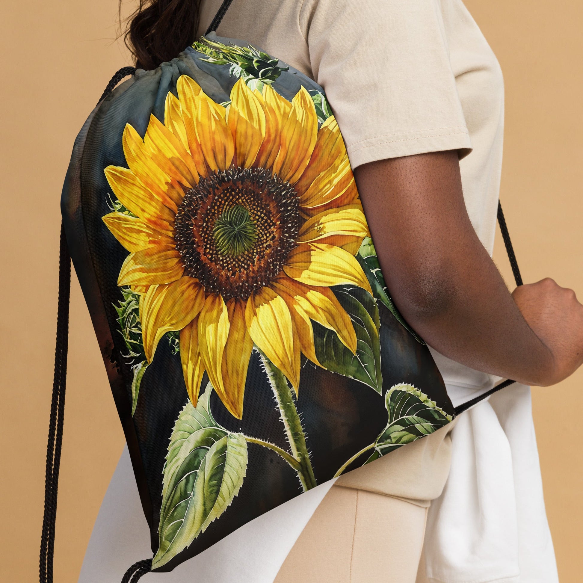 Sunflower Painting Drawstring Bag - Drawstring Bag - Discovery Co.