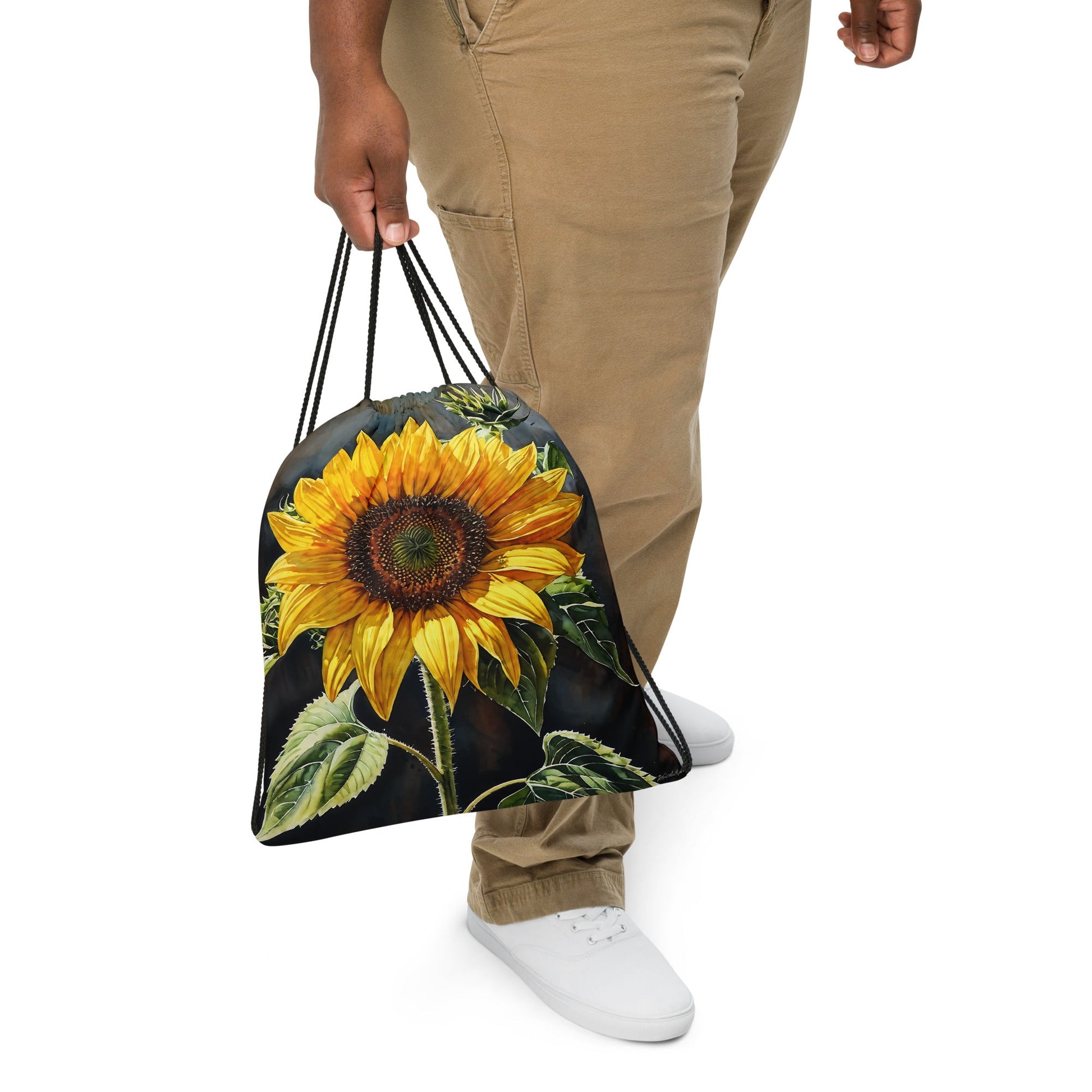 Sunflower Painting Drawstring Bag - Drawstring Bag - Discovery Co.