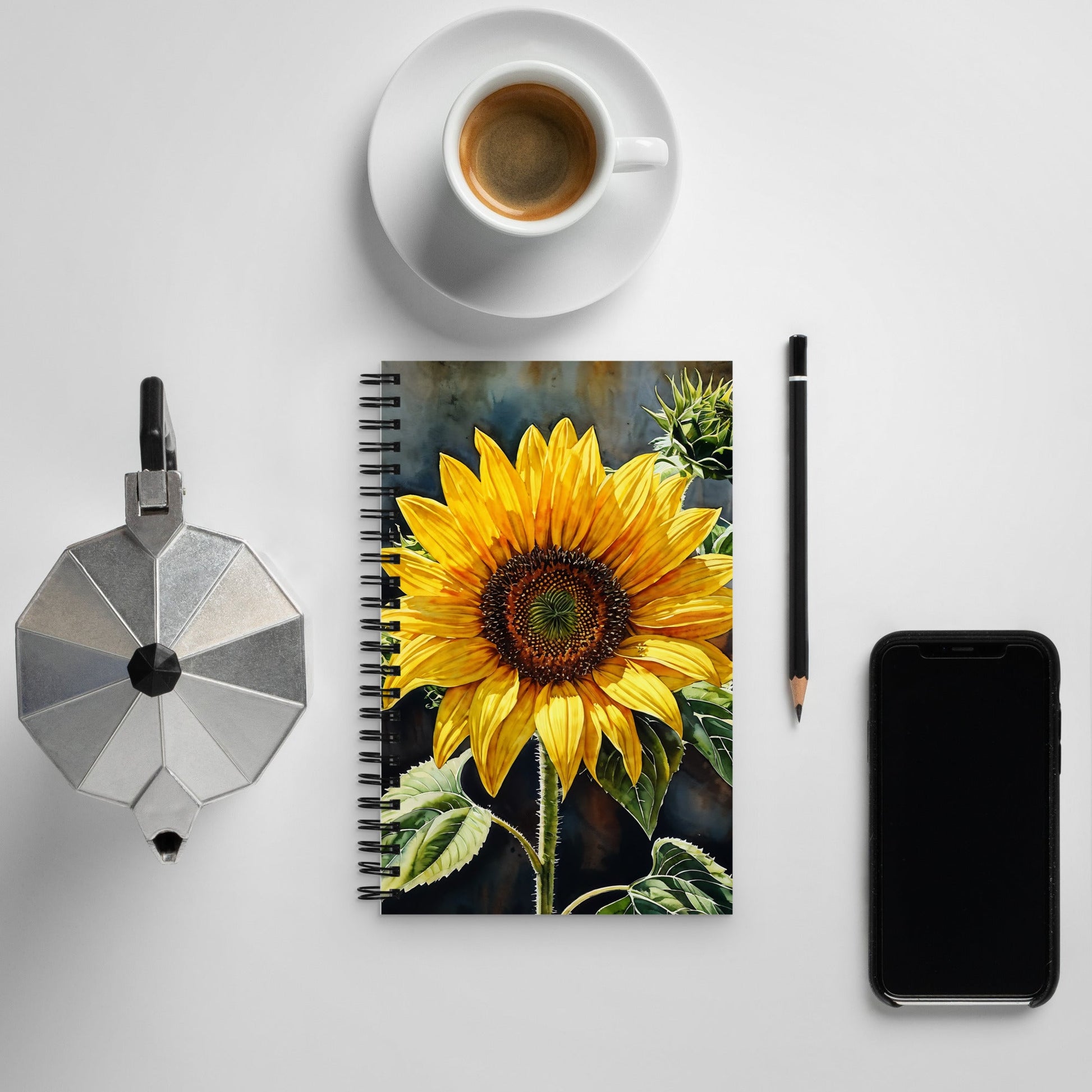 Sunflower Painting Spiral Notebook - Discovery Co.