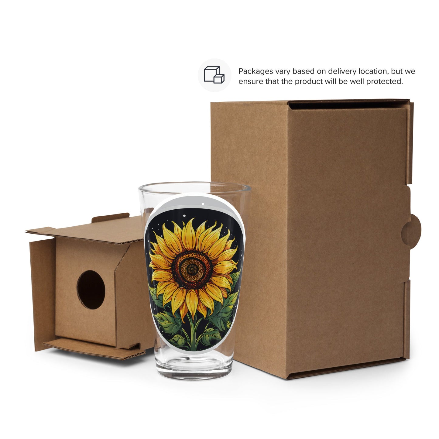 Sunflower Pint Glass (16 oz) - Beer Glass - Discovery Co.