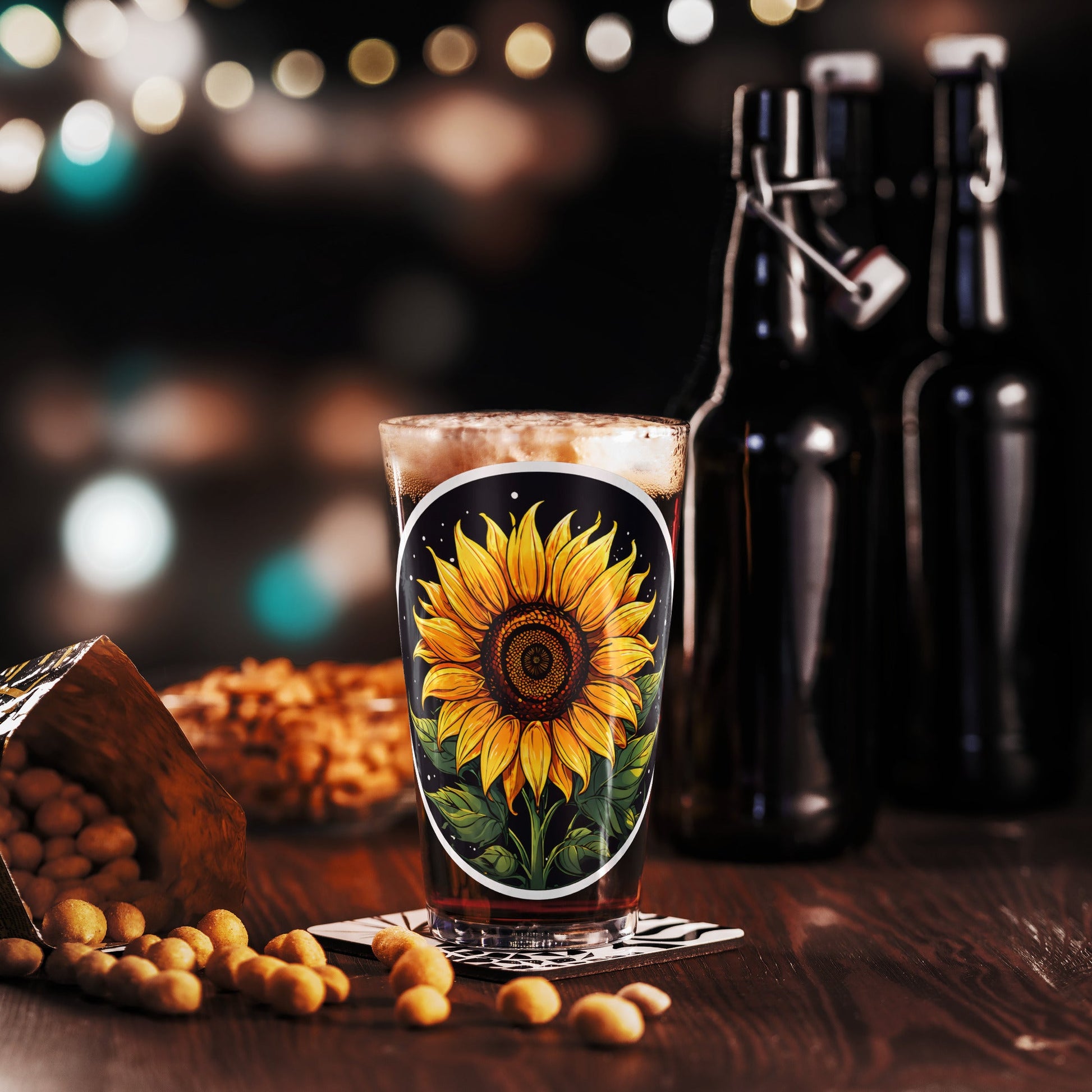 Sunflower Pint Glass (16 oz) - Beer Glass - Discovery Co.