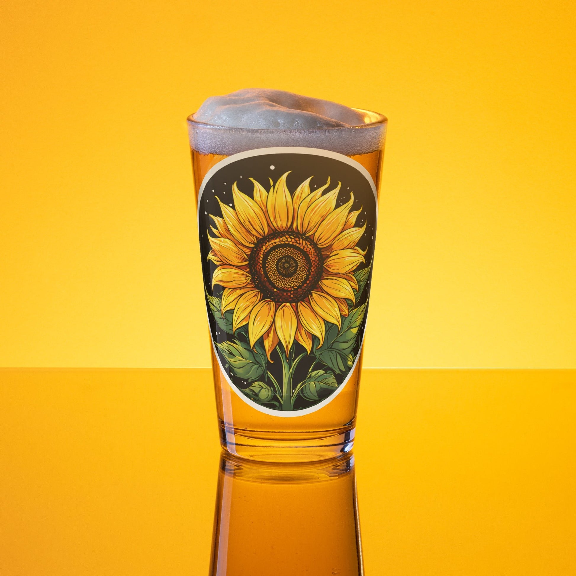 Sunflower Pint Glass (16 oz) - Beer Glass - Discovery Co.