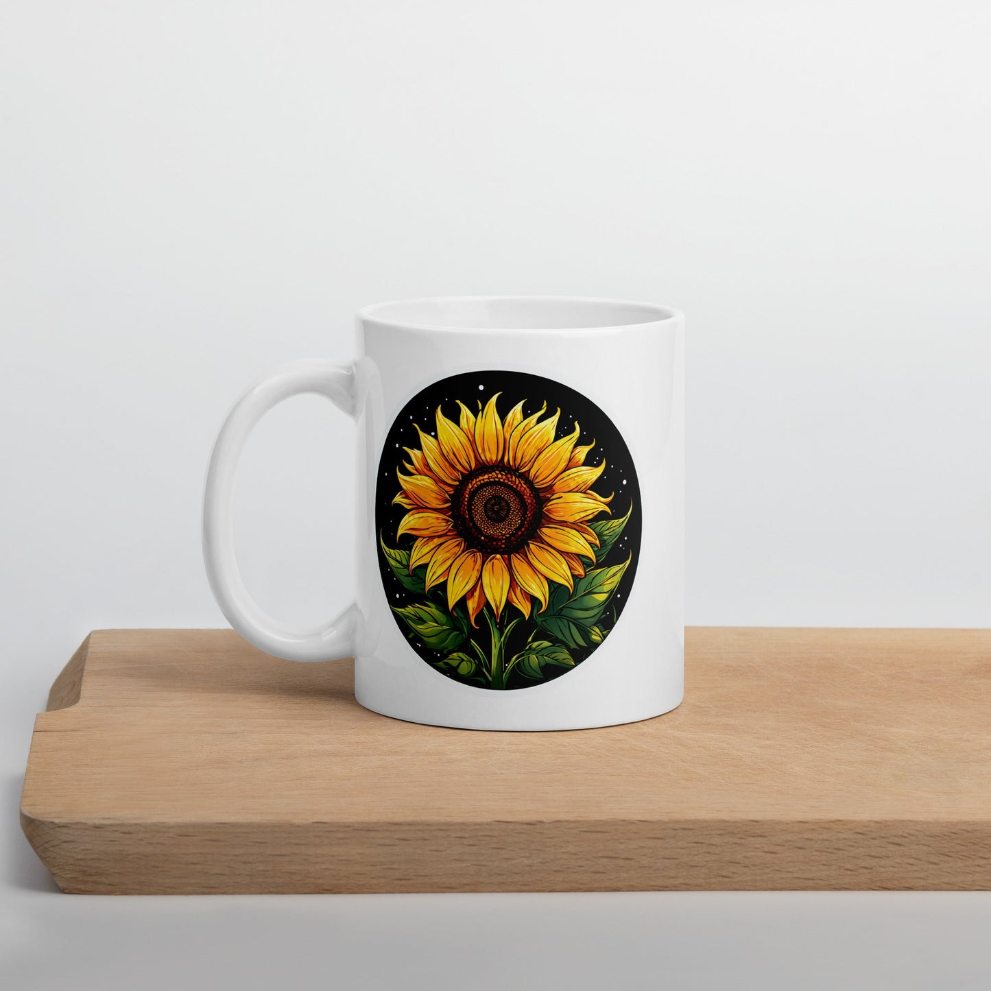 Sunflower White Glossy Mug (11 oz, 15 oz, 20 oz) - Mugs - Discovery Co.