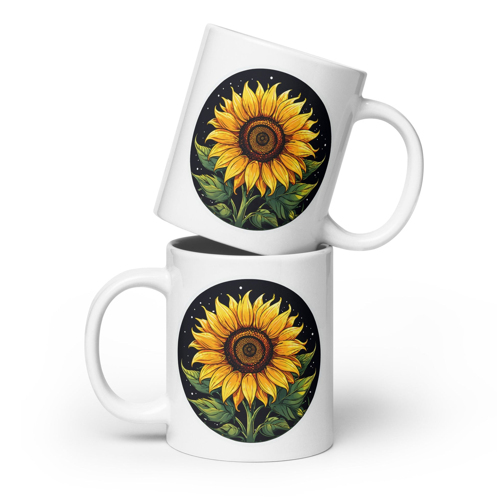 Sunflower White Glossy Mug - Mugs - Discovery Co.