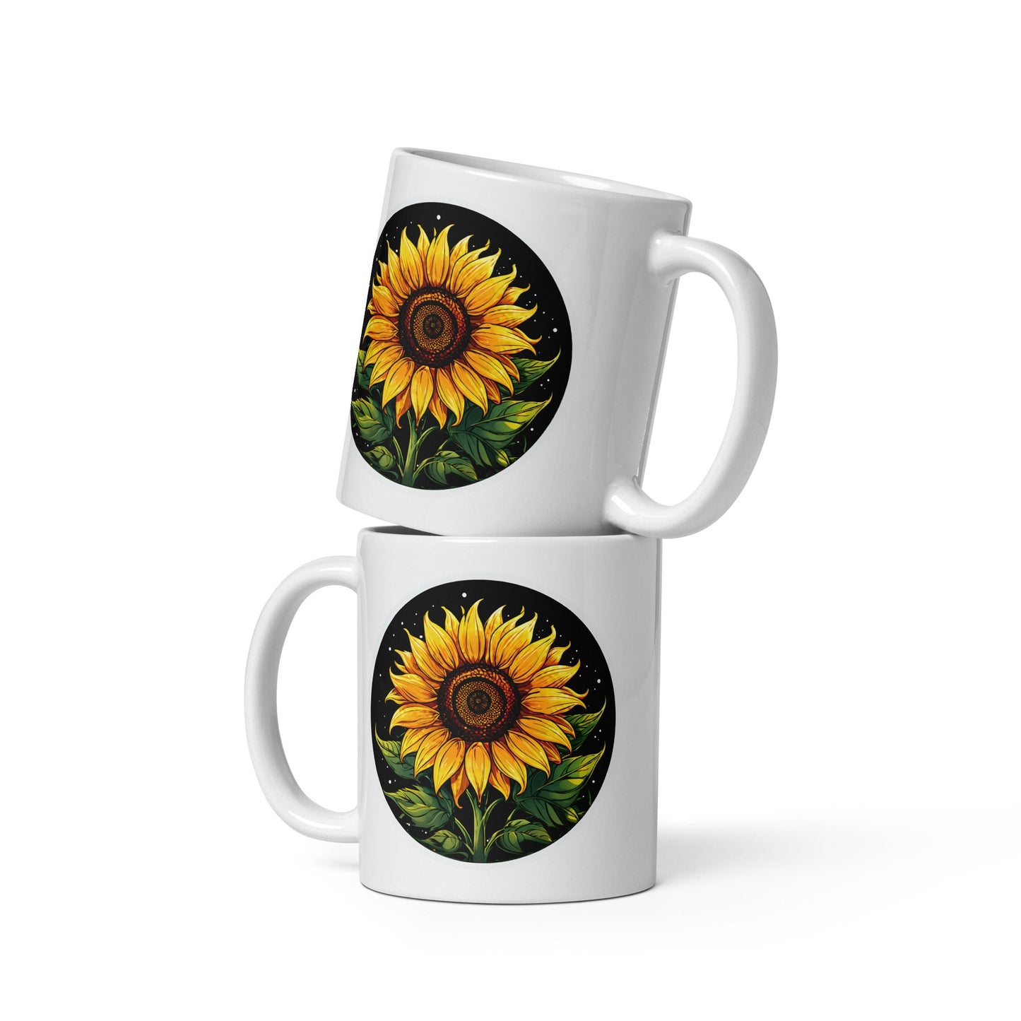 Sunflower White Glossy Mug - Mugs - Discovery Co.